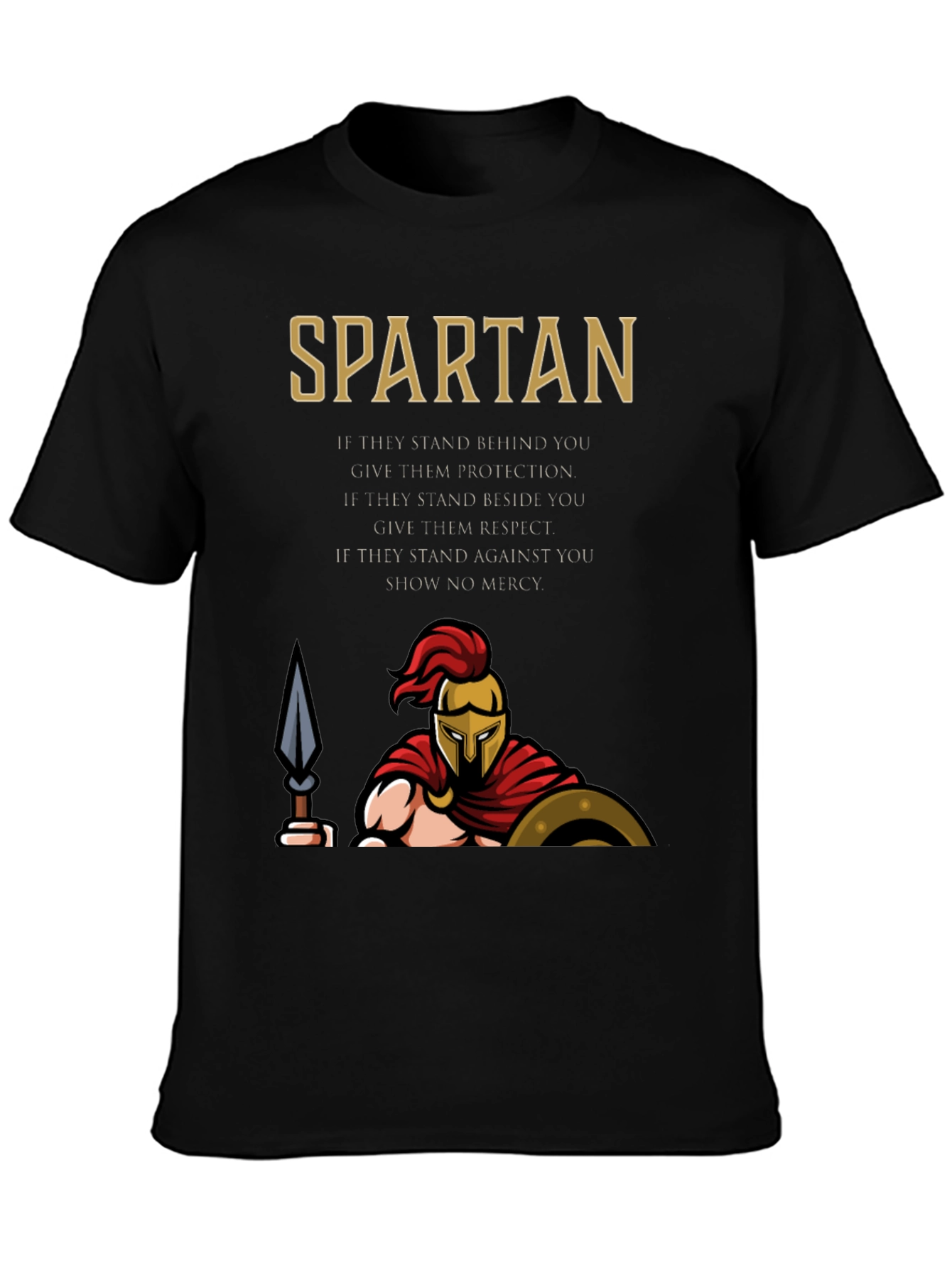 Spartan Graphic T-Shirt - Protection Respect Mercy