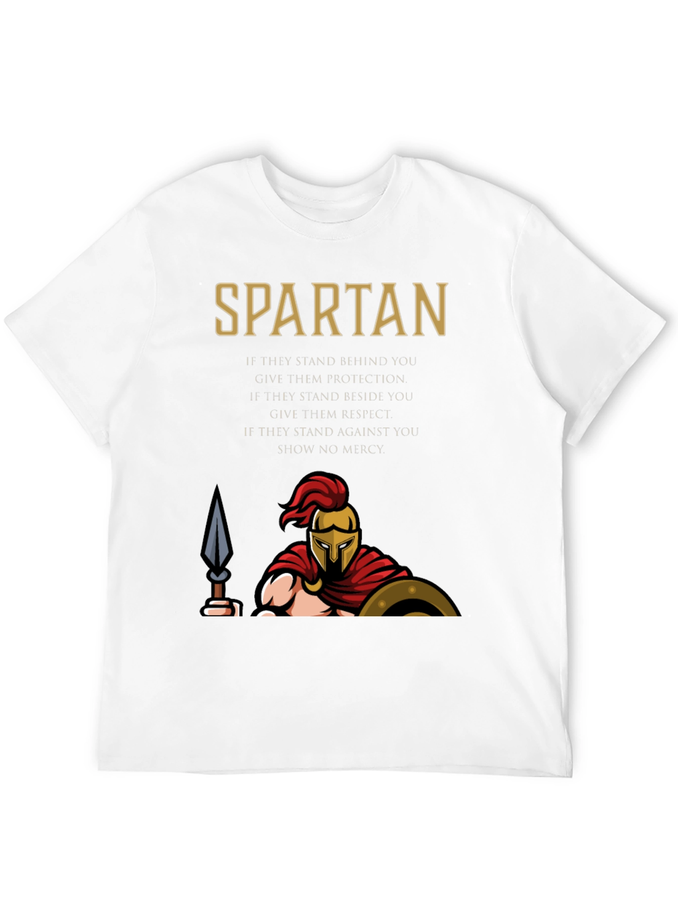 Spartan Graphic T-Shirt - Protection Respect Mercy
