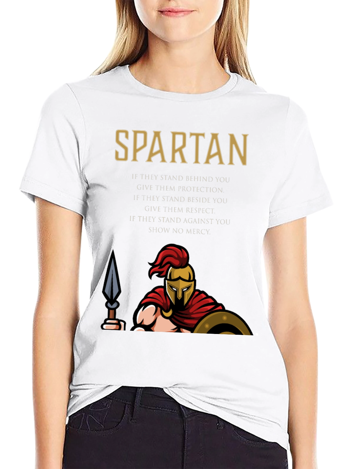 Spartan Graphic T-Shirt - Protection Respect Mercy