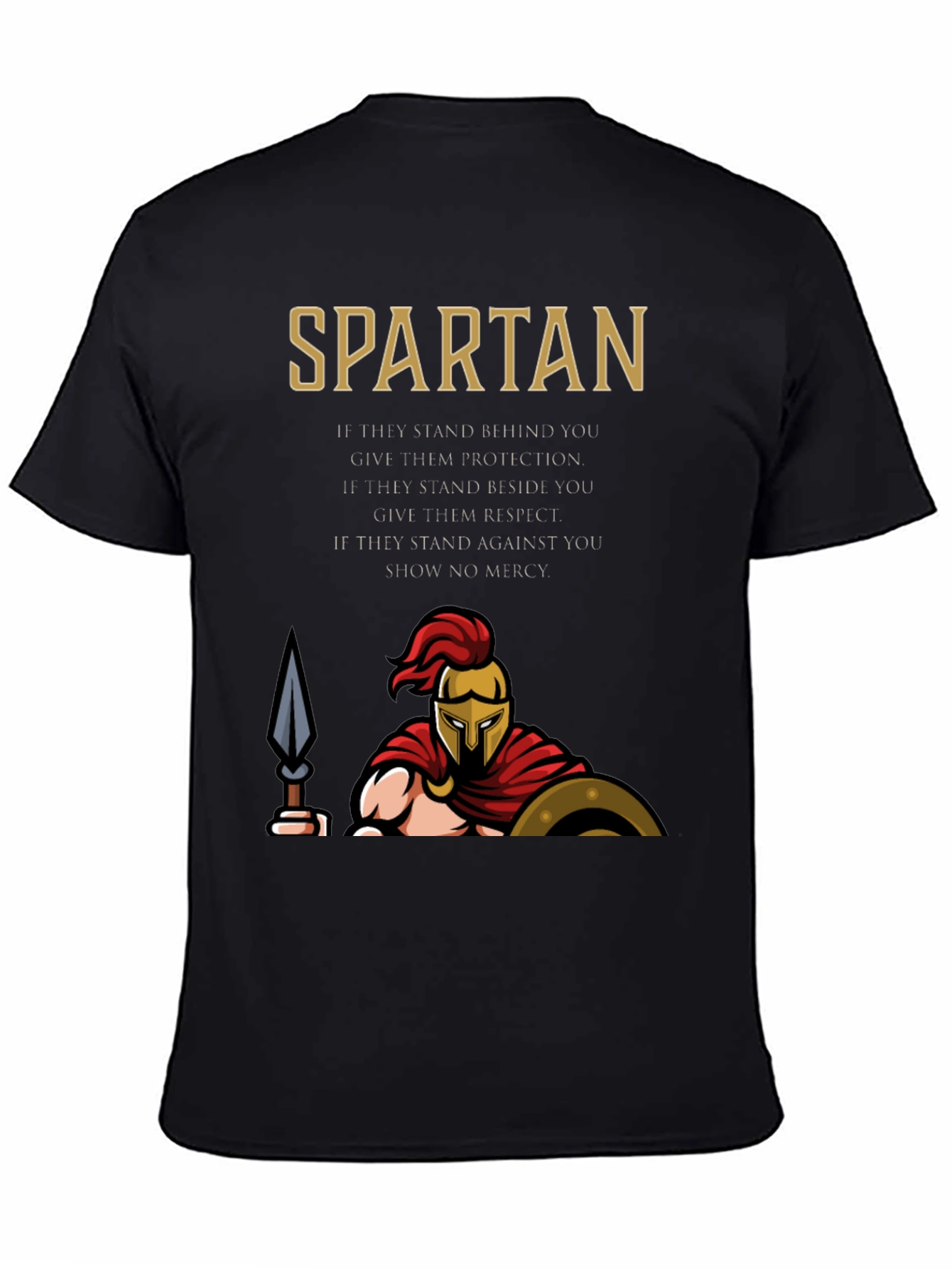Spartan Graphic T-Shirt - Protection Respect Mercy