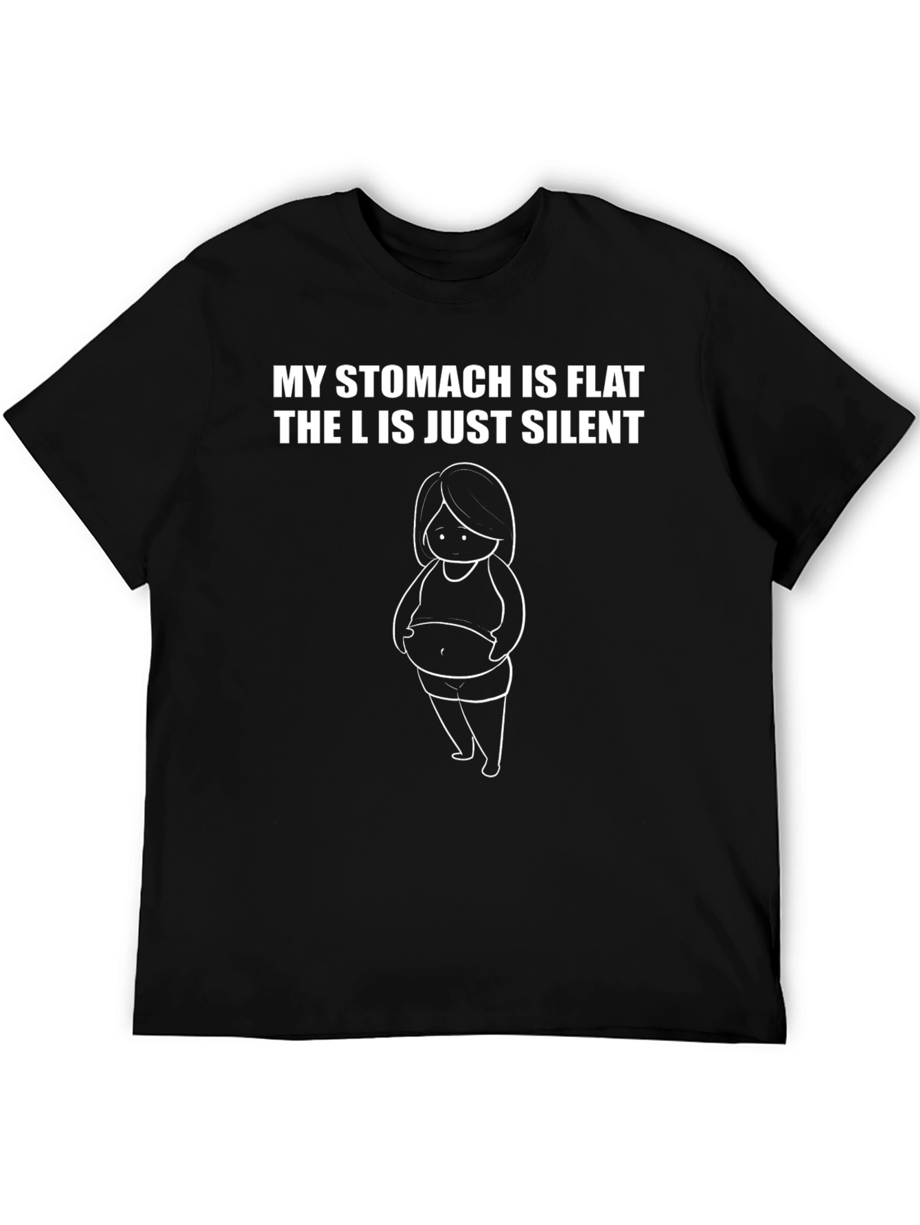 Funny Flat Stomach Graphic T-Shirt