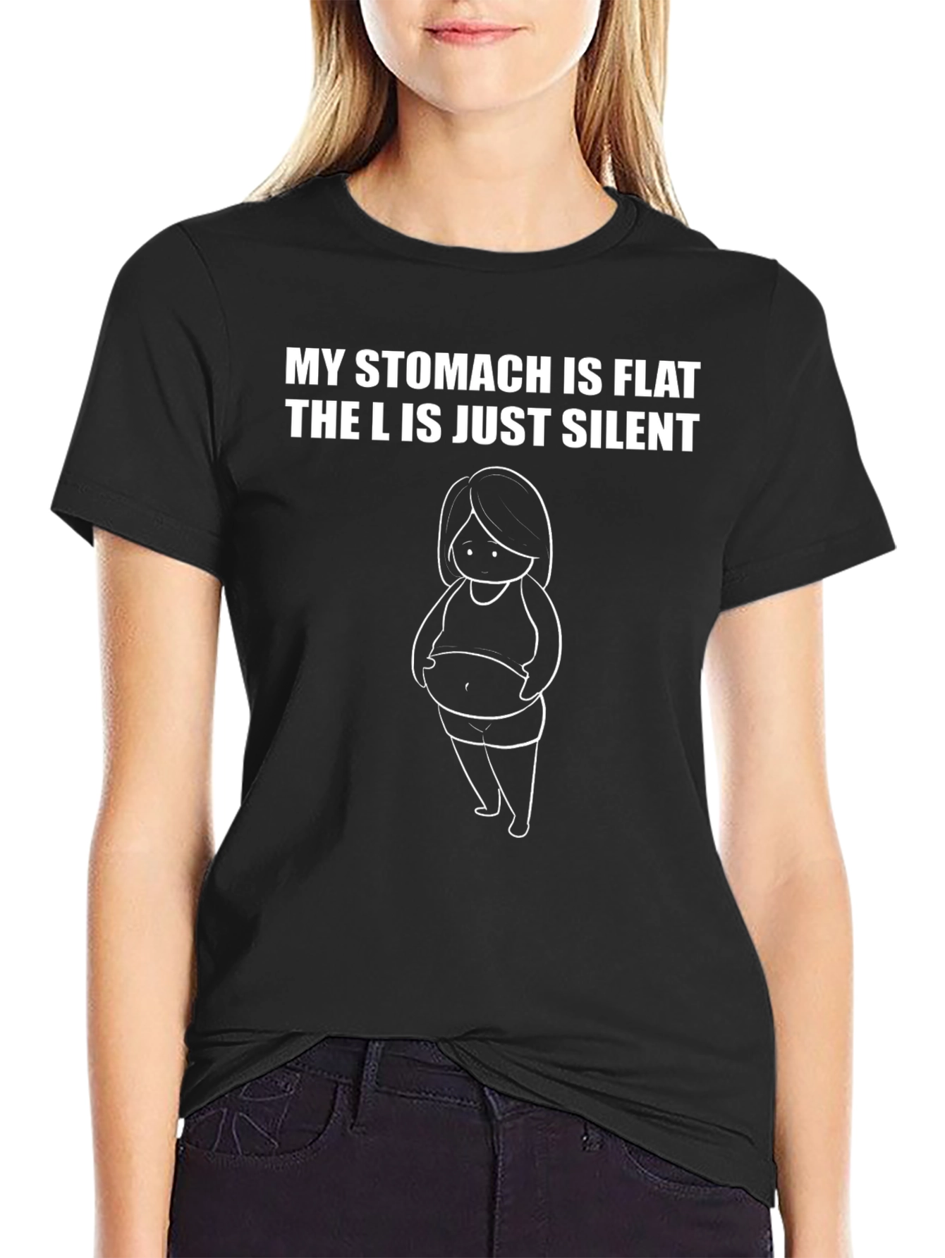 Funny Flat Stomach Graphic T-Shirt
