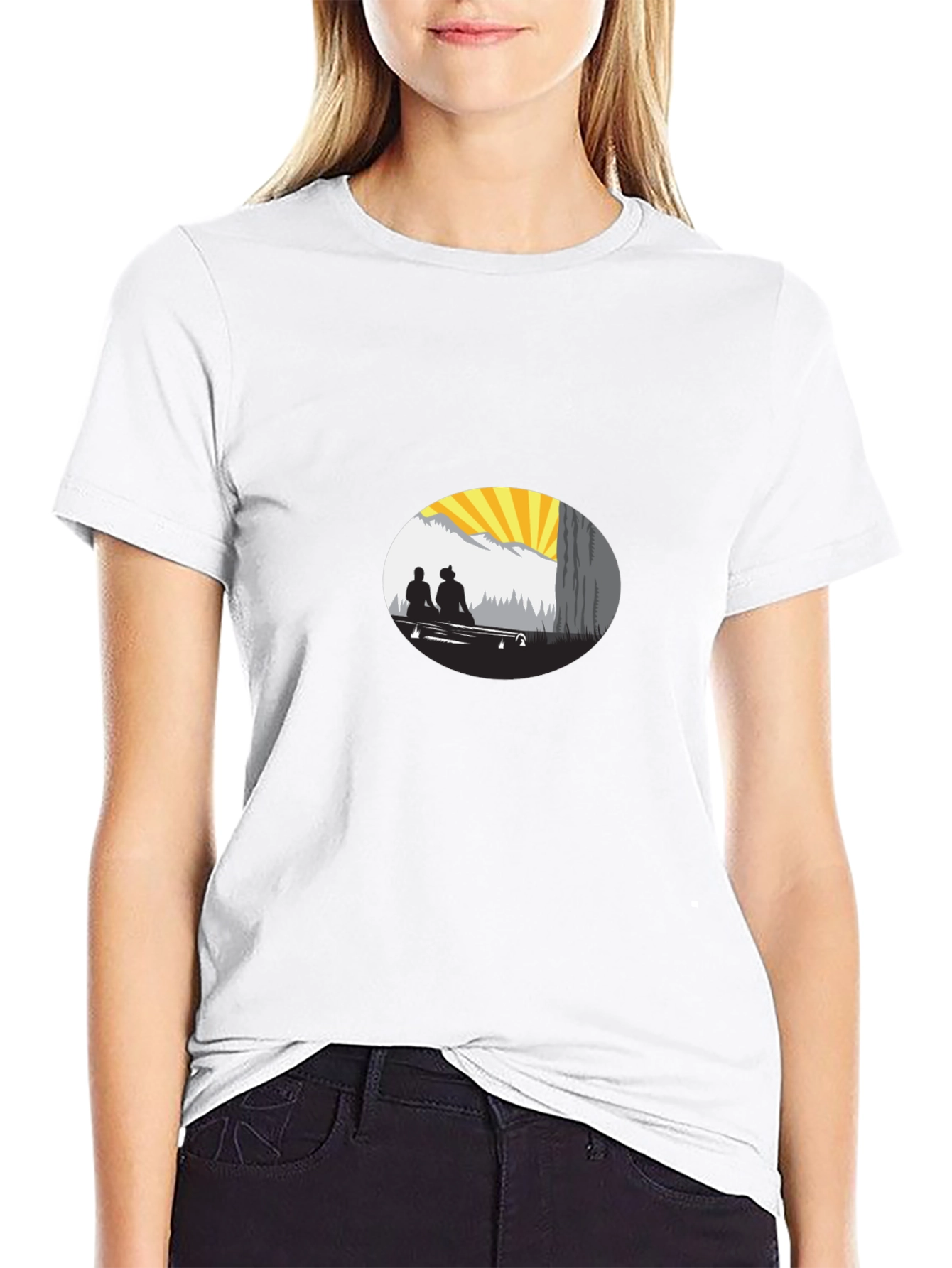 Sunset Silhouette Graphic Tee - Relaxed Fit