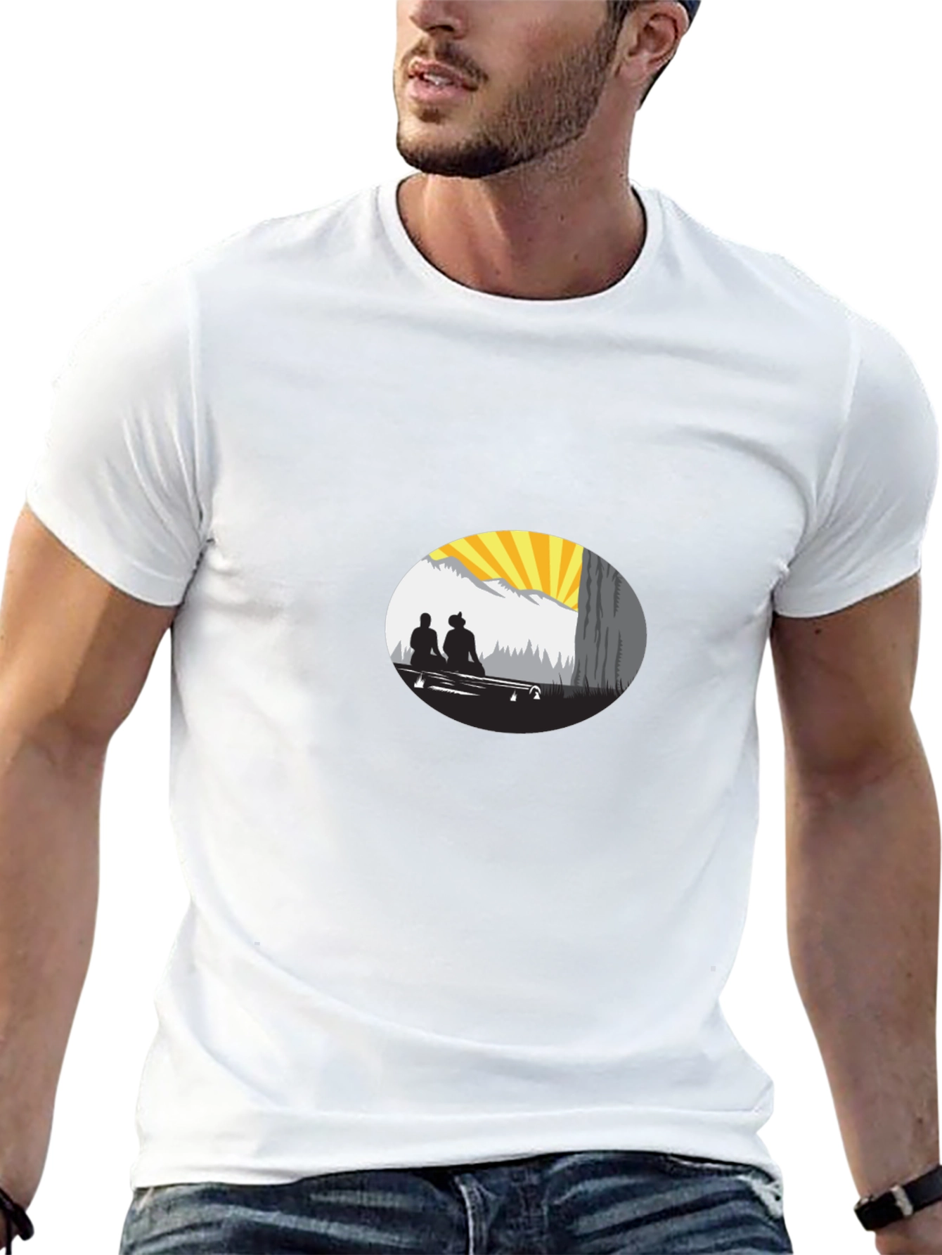 Sunset Silhouette Graphic Tee - Relaxed Fit