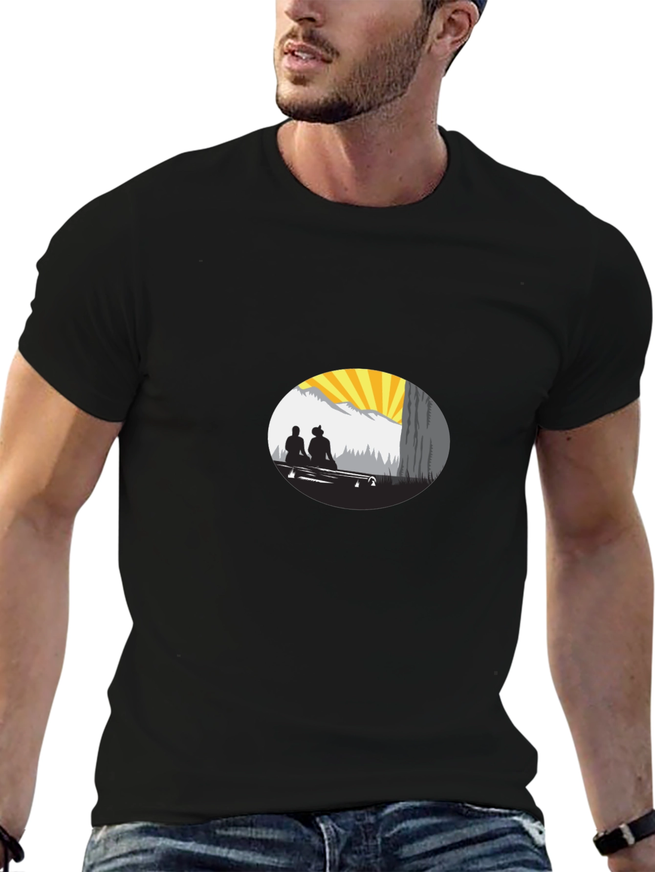 Sunset Silhouette Graphic Tee - Relaxed Fit
