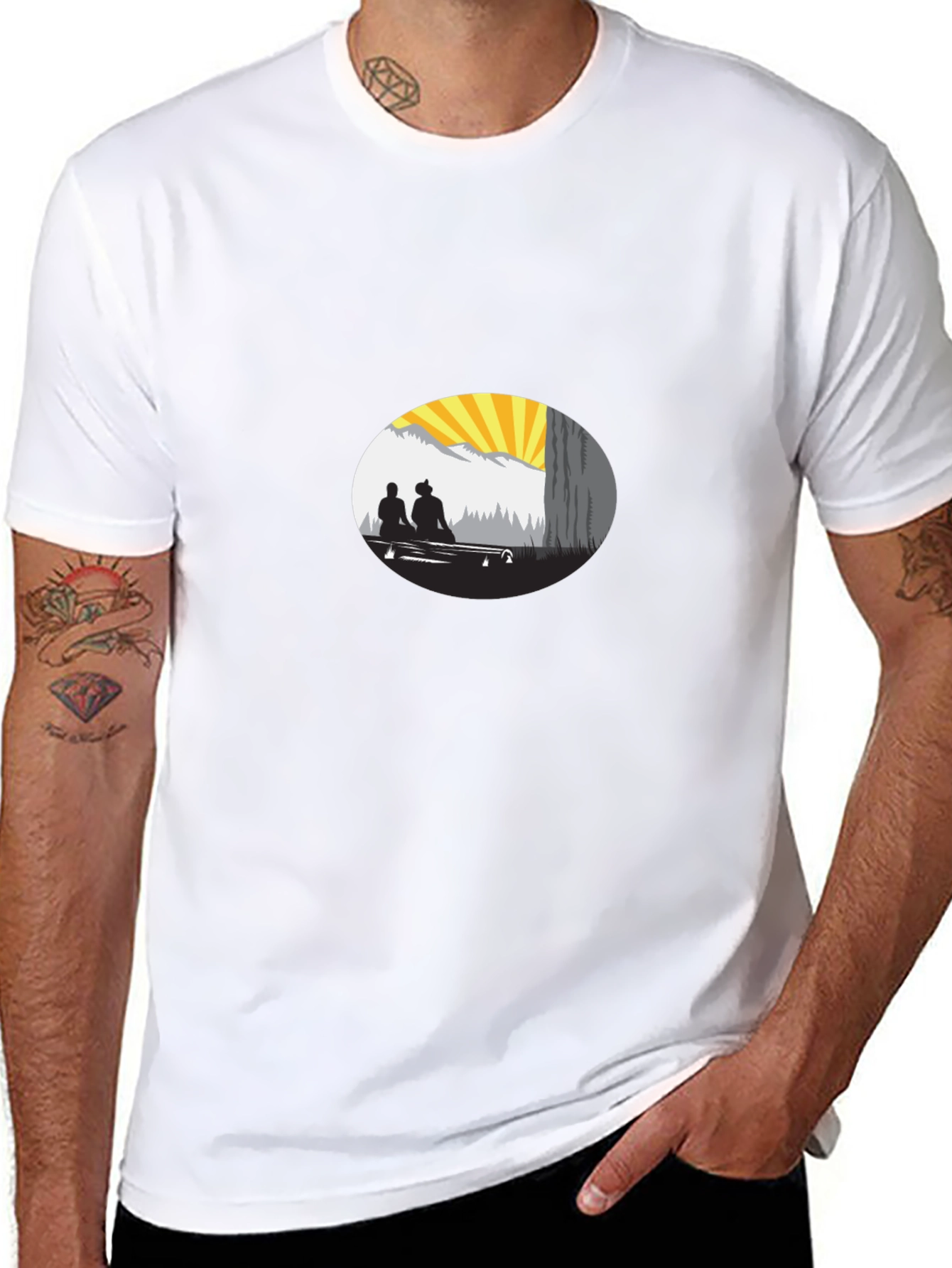 Sunset Silhouette Graphic Tee - Relaxed Fit