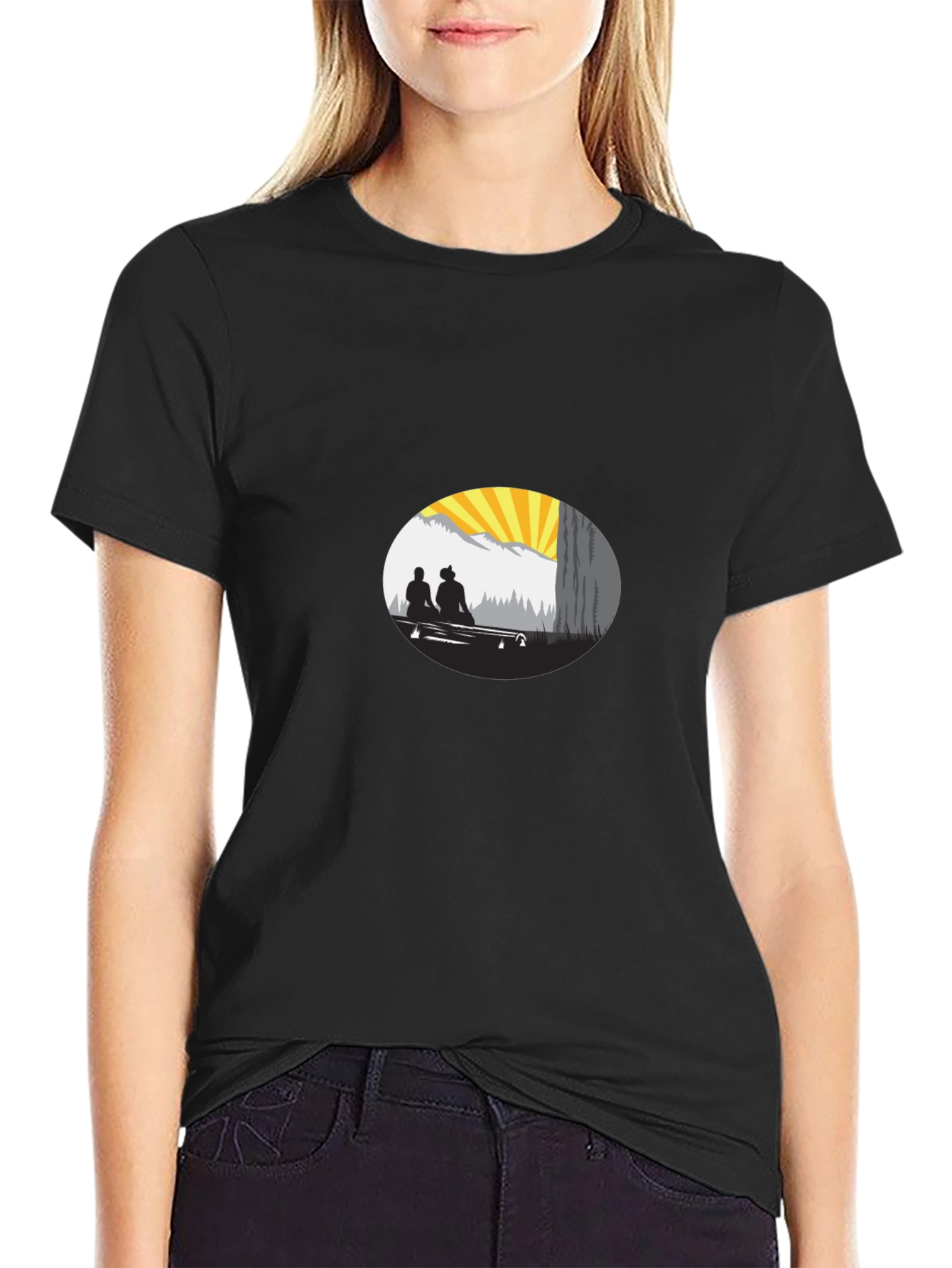 Sunset Silhouette Graphic Tee - Relaxed Fit