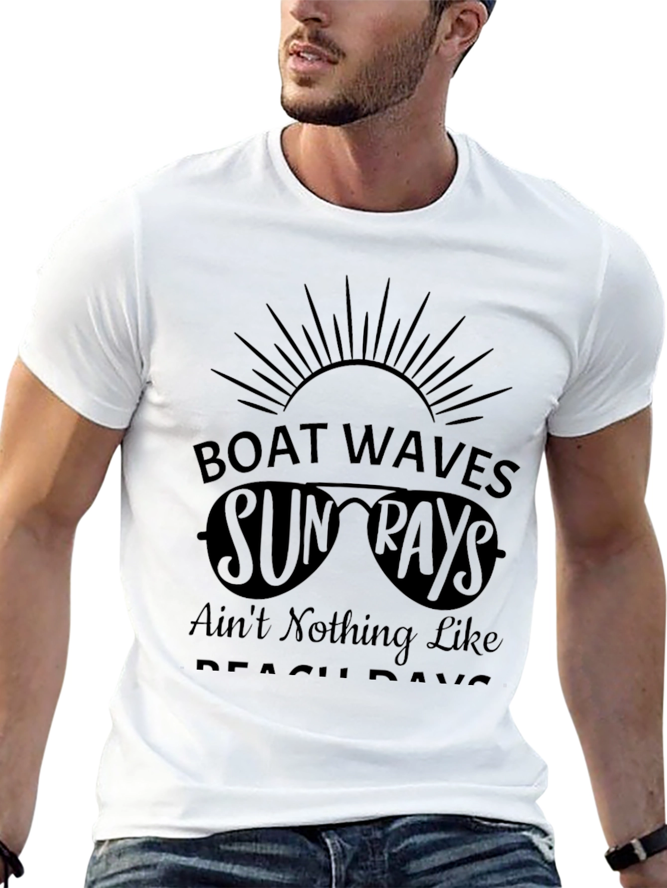 Boat Waves & Sun Rays Graphic Tee