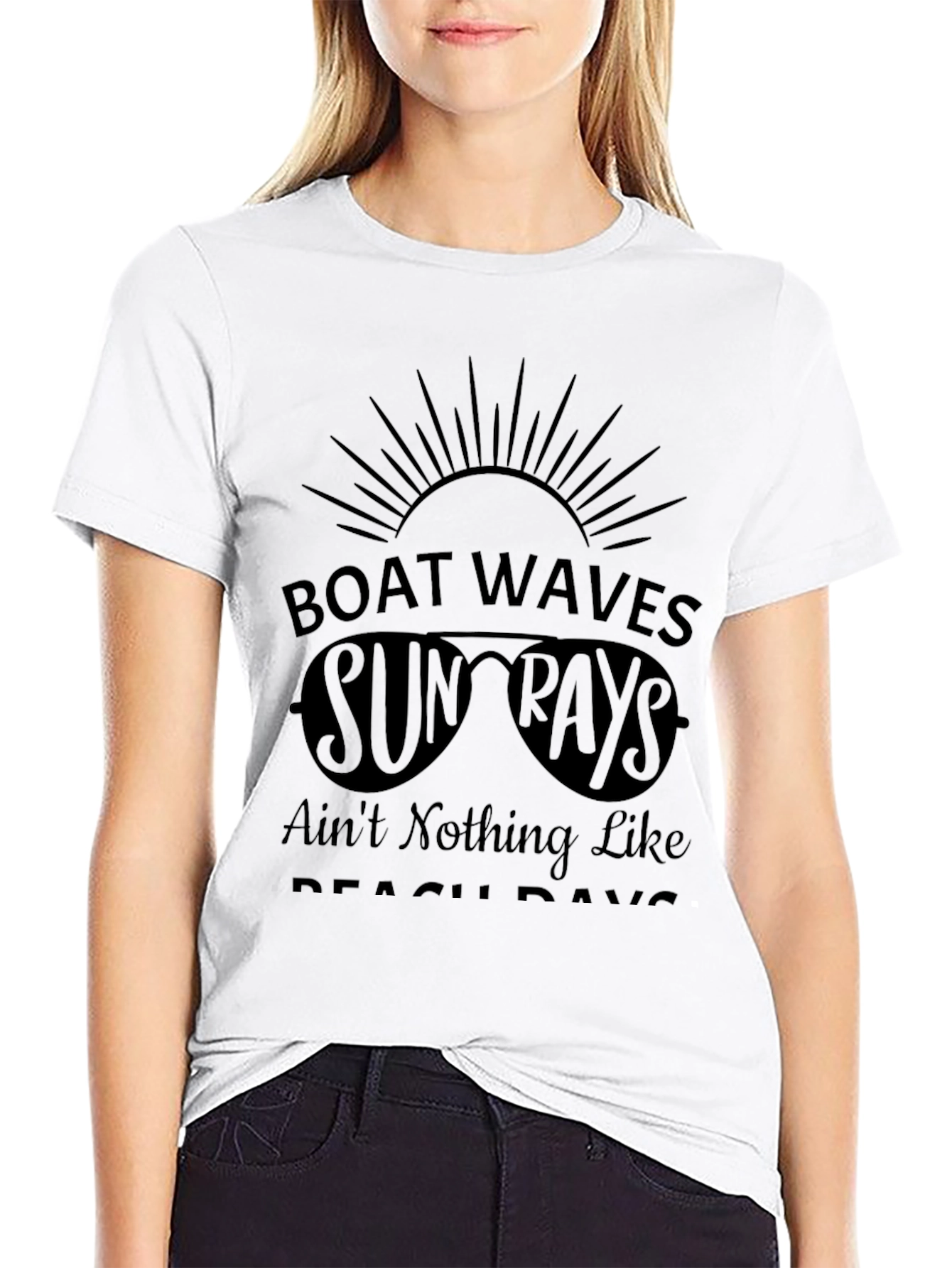 Boat Waves & Sun Rays Graphic Tee