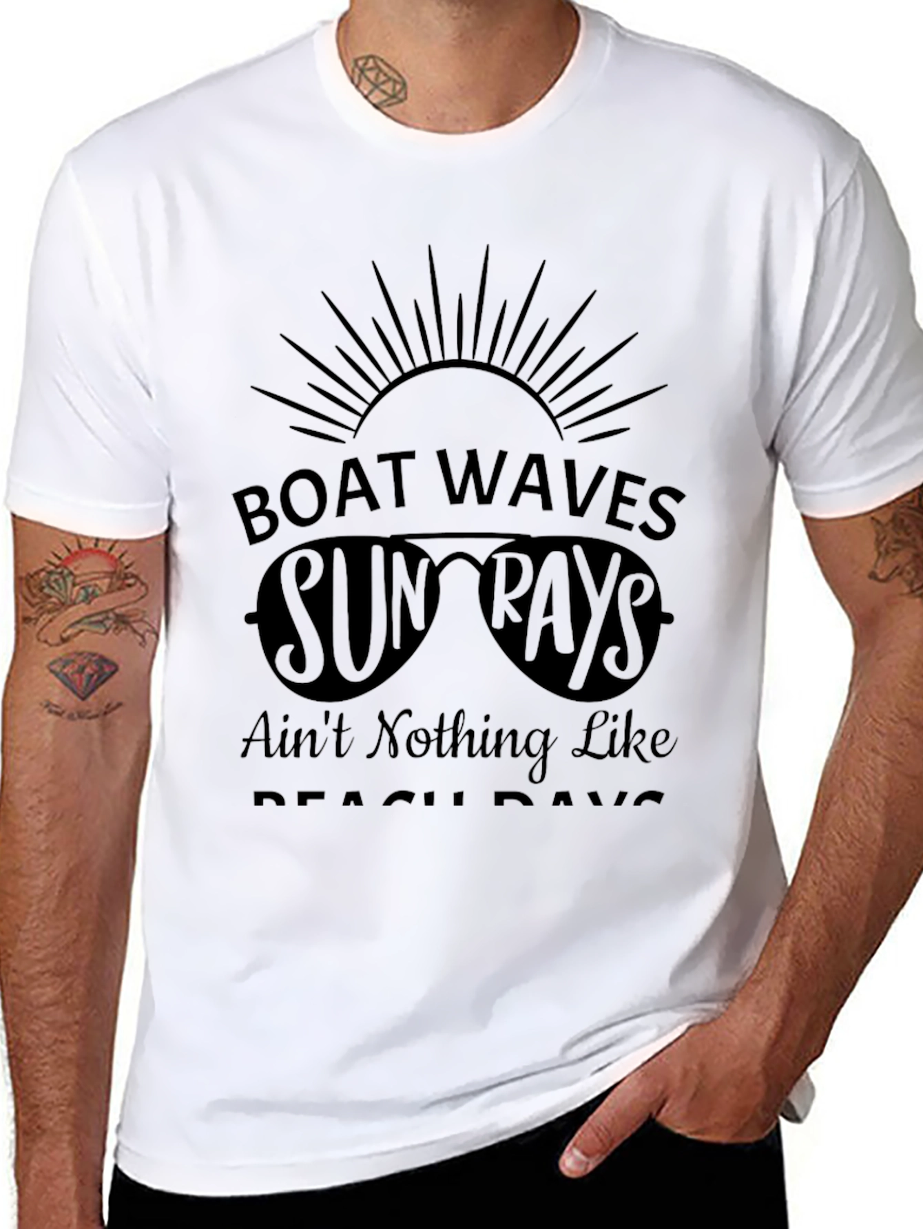 Boat Waves & Sun Rays Graphic Tee