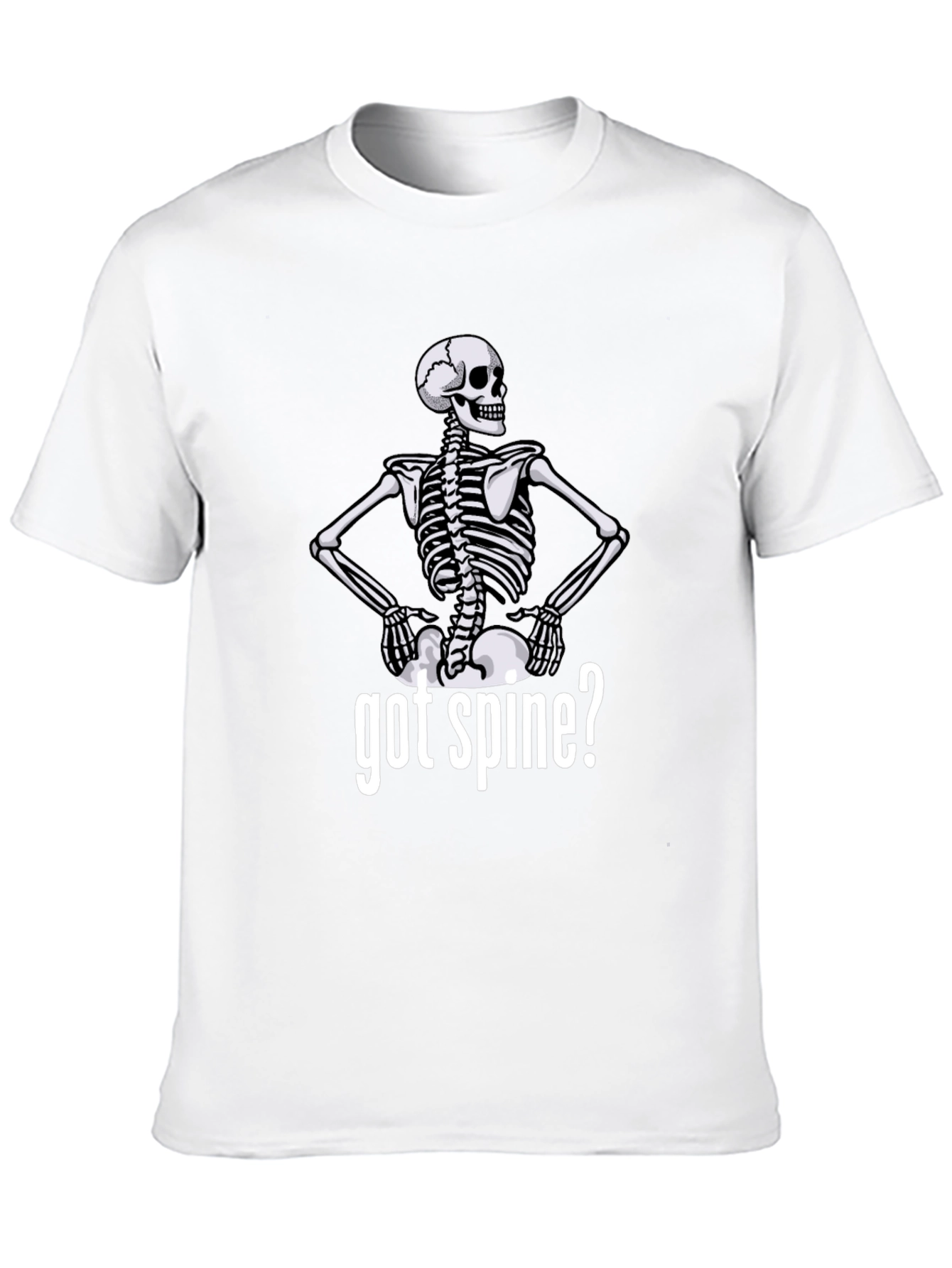 Got Spine? Skeleton Graphic Tee - Black Cotton T-Shirt