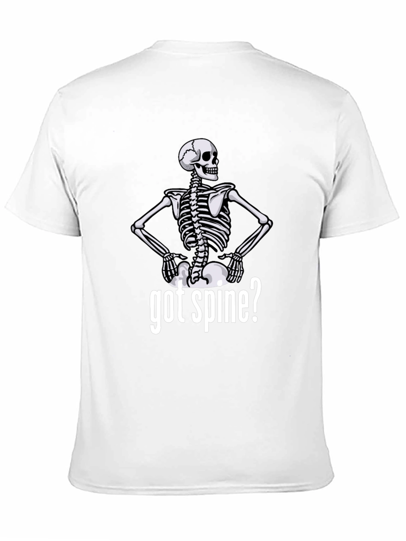 Got Spine? Skeleton Graphic Tee - Black Cotton T-Shirt