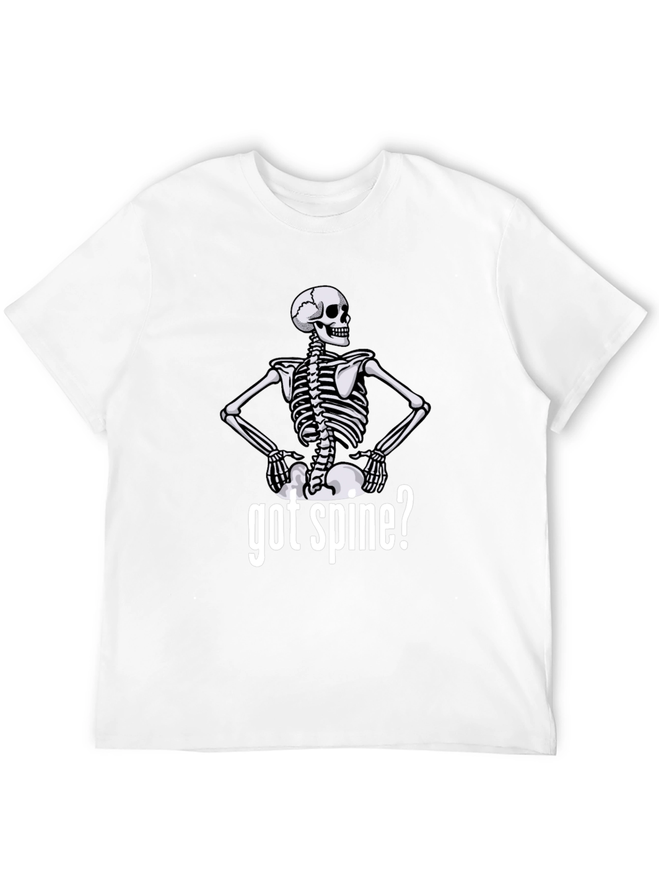 Got Spine? Skeleton Graphic Tee - Black Cotton T-Shirt