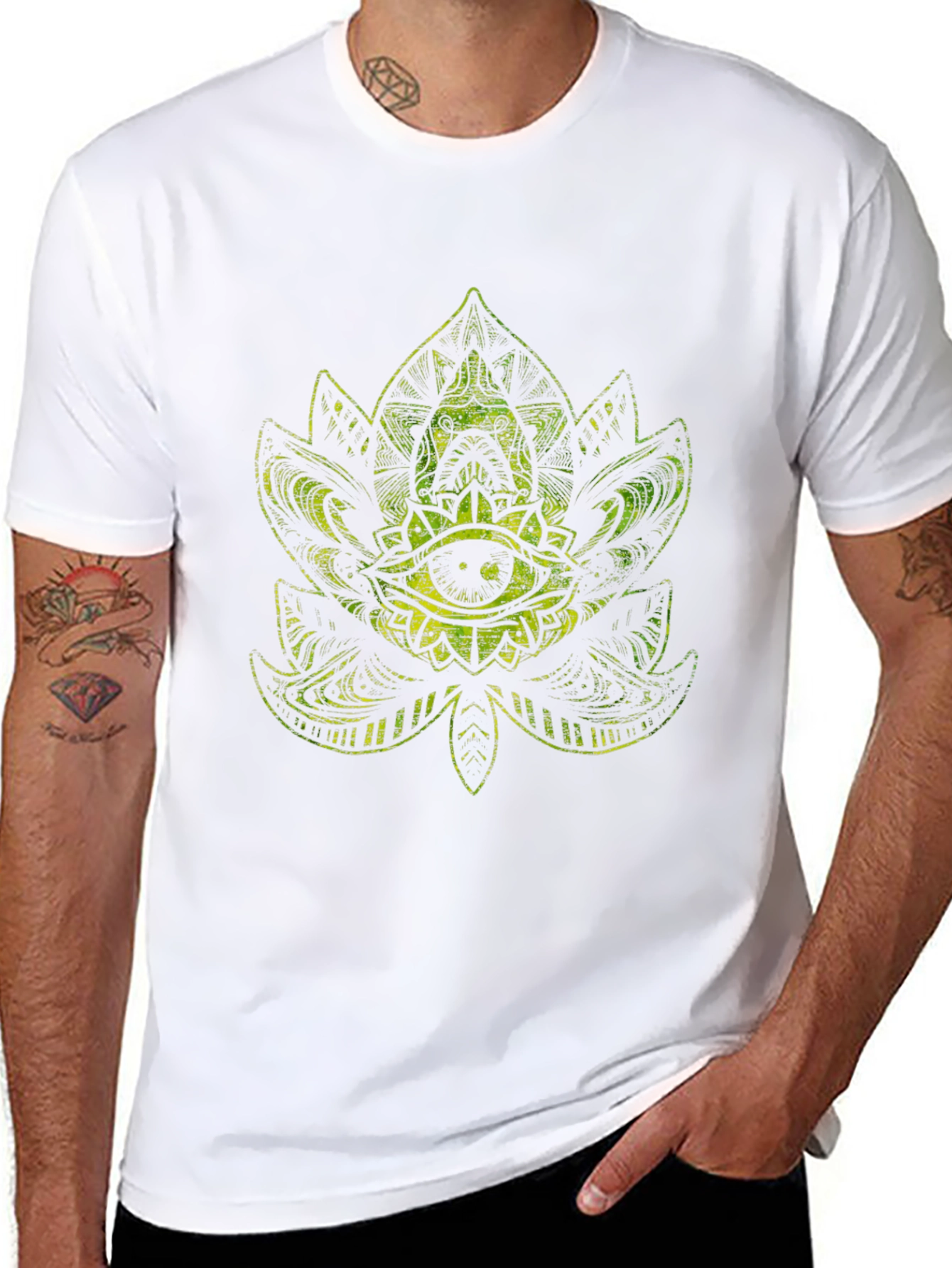 Mystic Eye Lotus Graphic Black T-Shirt