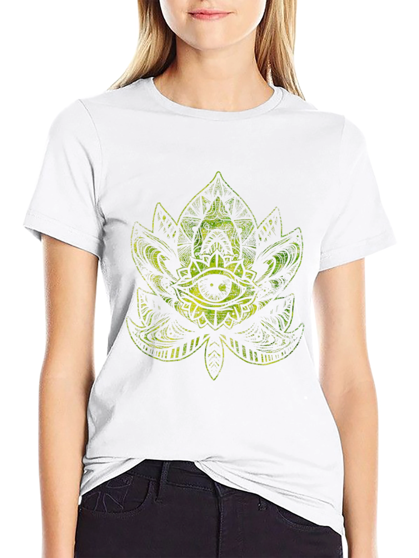 Mystic Eye Lotus Graphic Black T-Shirt