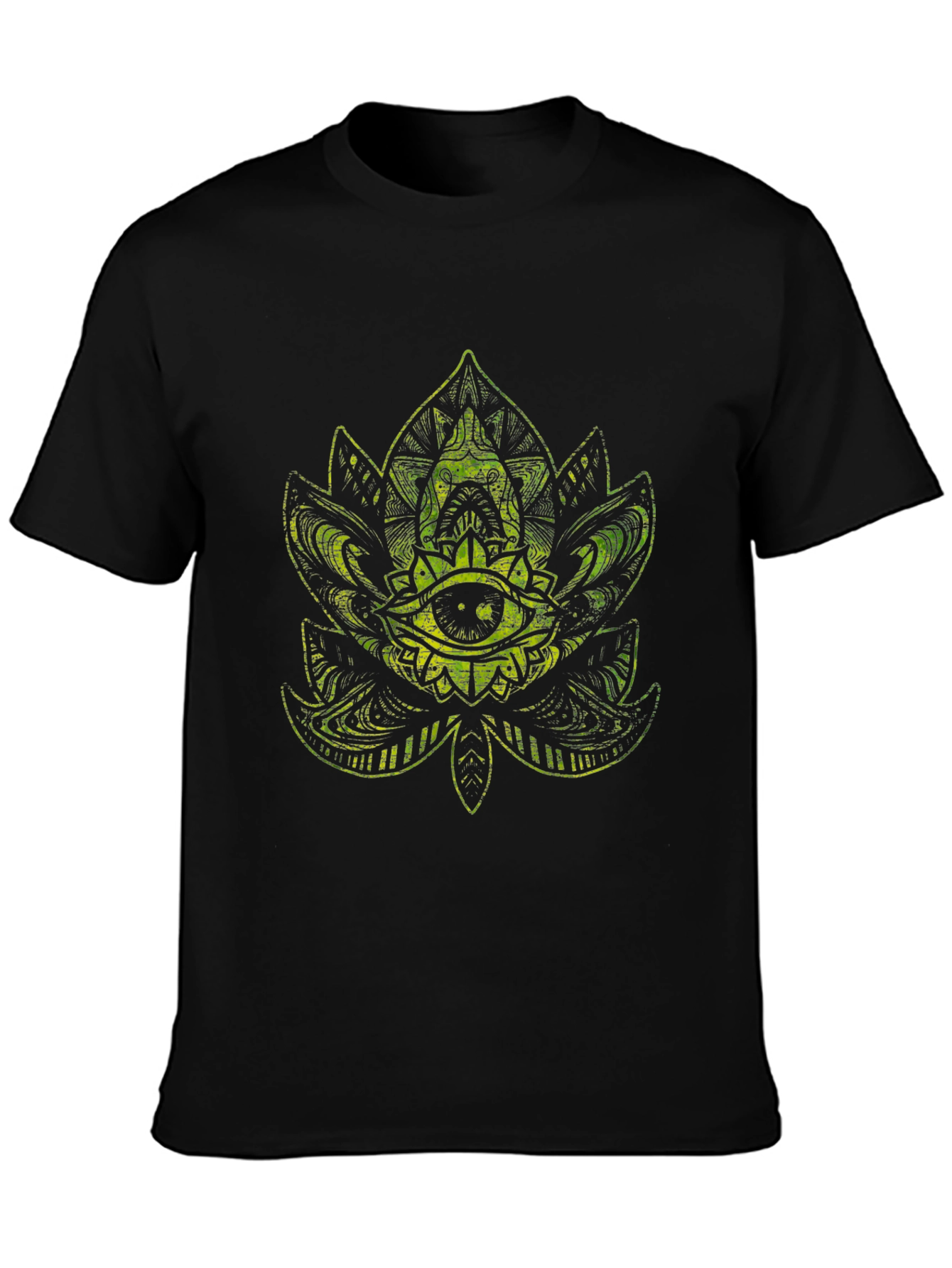 Mystic Eye Lotus Graphic Black T-Shirt