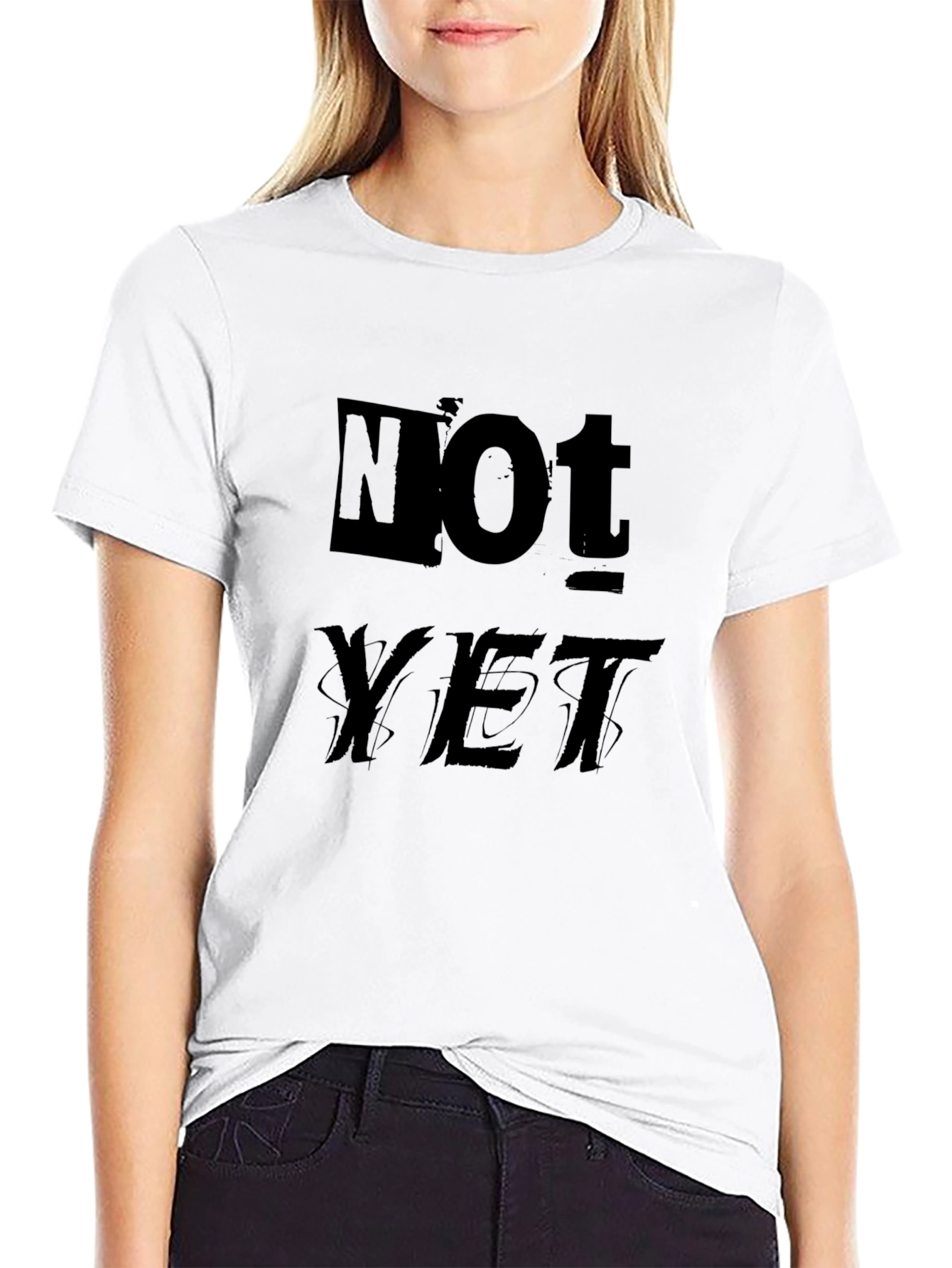 Not Yet Graphic Tee - Mens Black Cotton T-Shirt