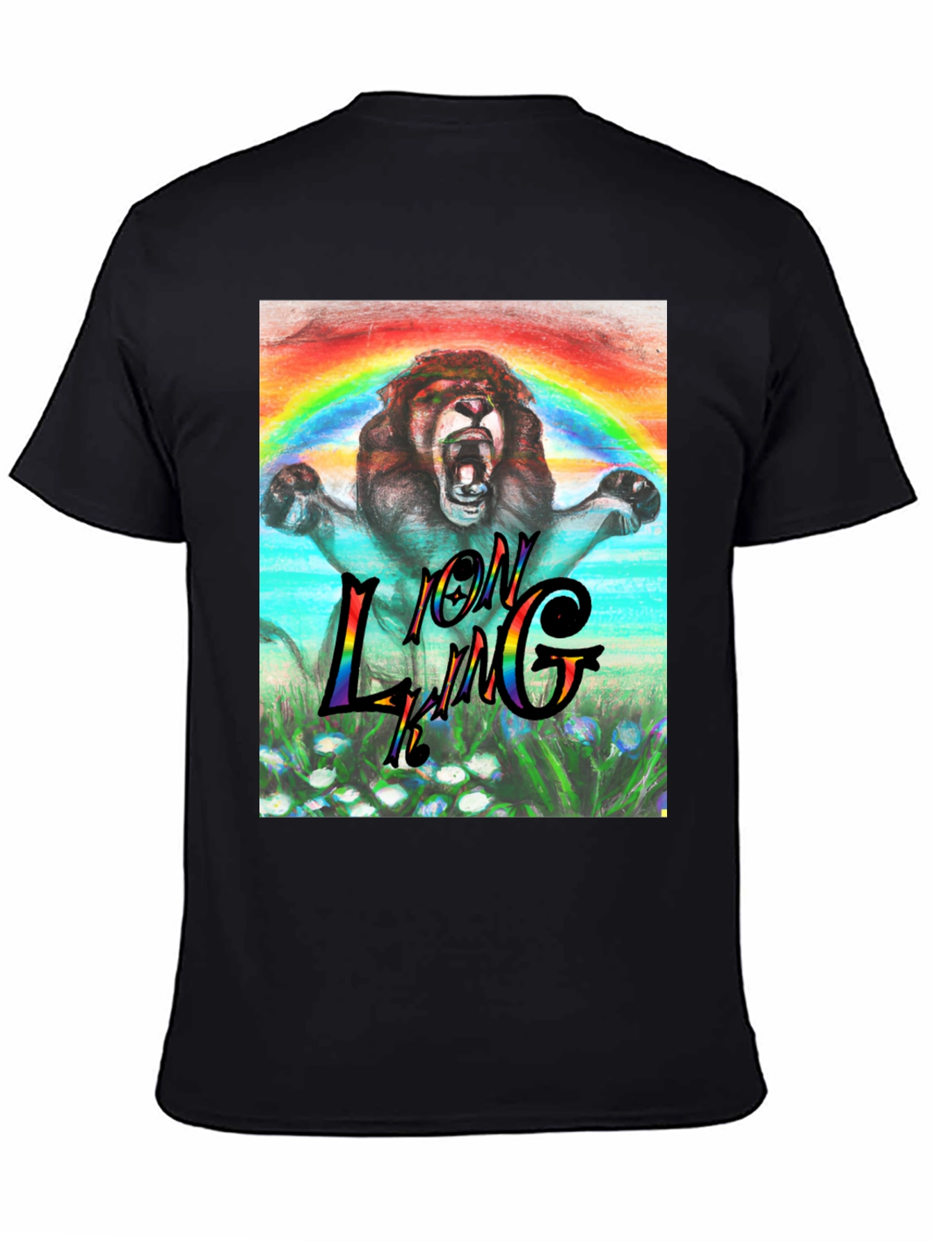 Lion King Rainbow Graphic Tee - Black