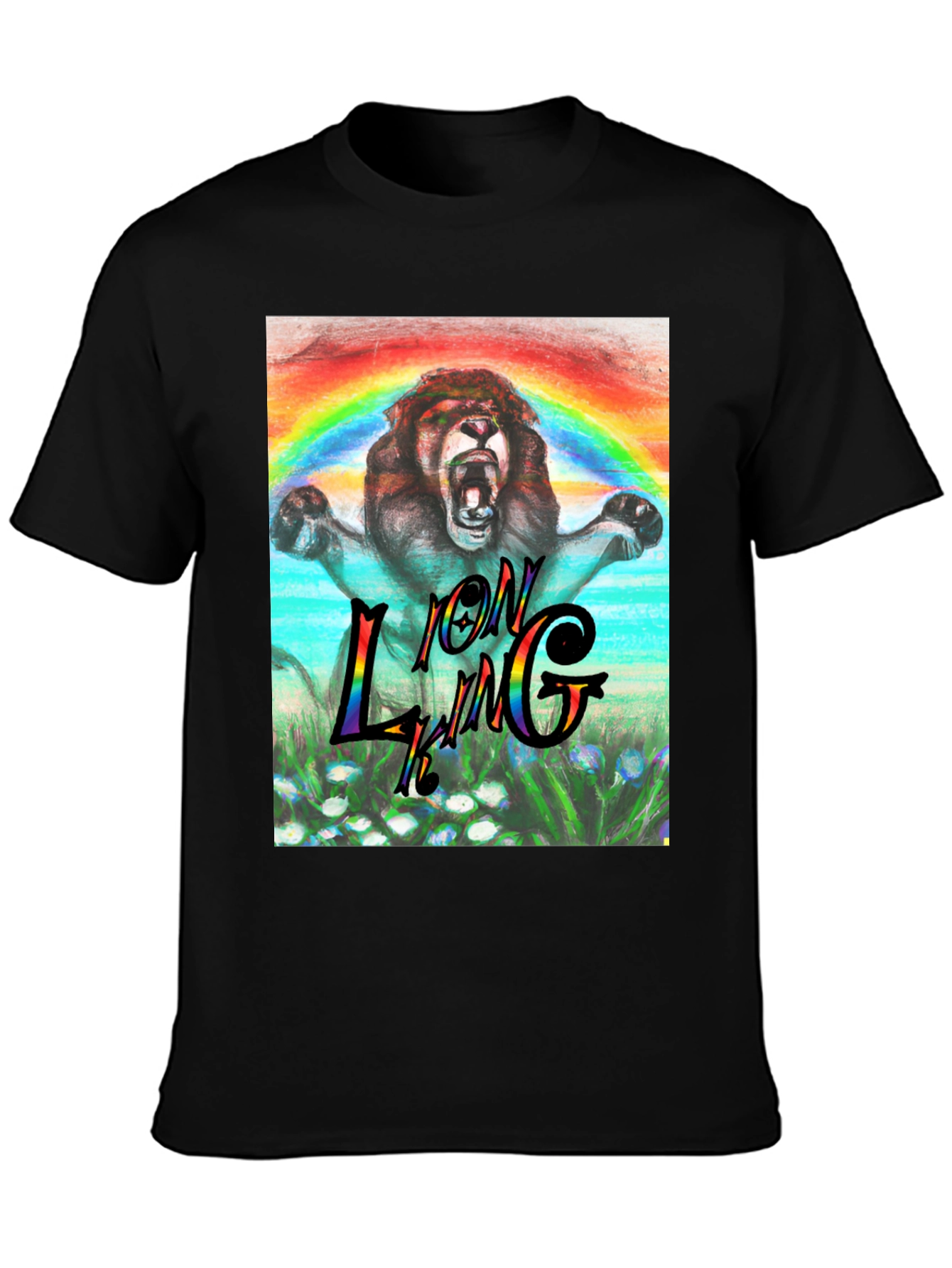 Lion King Rainbow Graphic Tee - Black