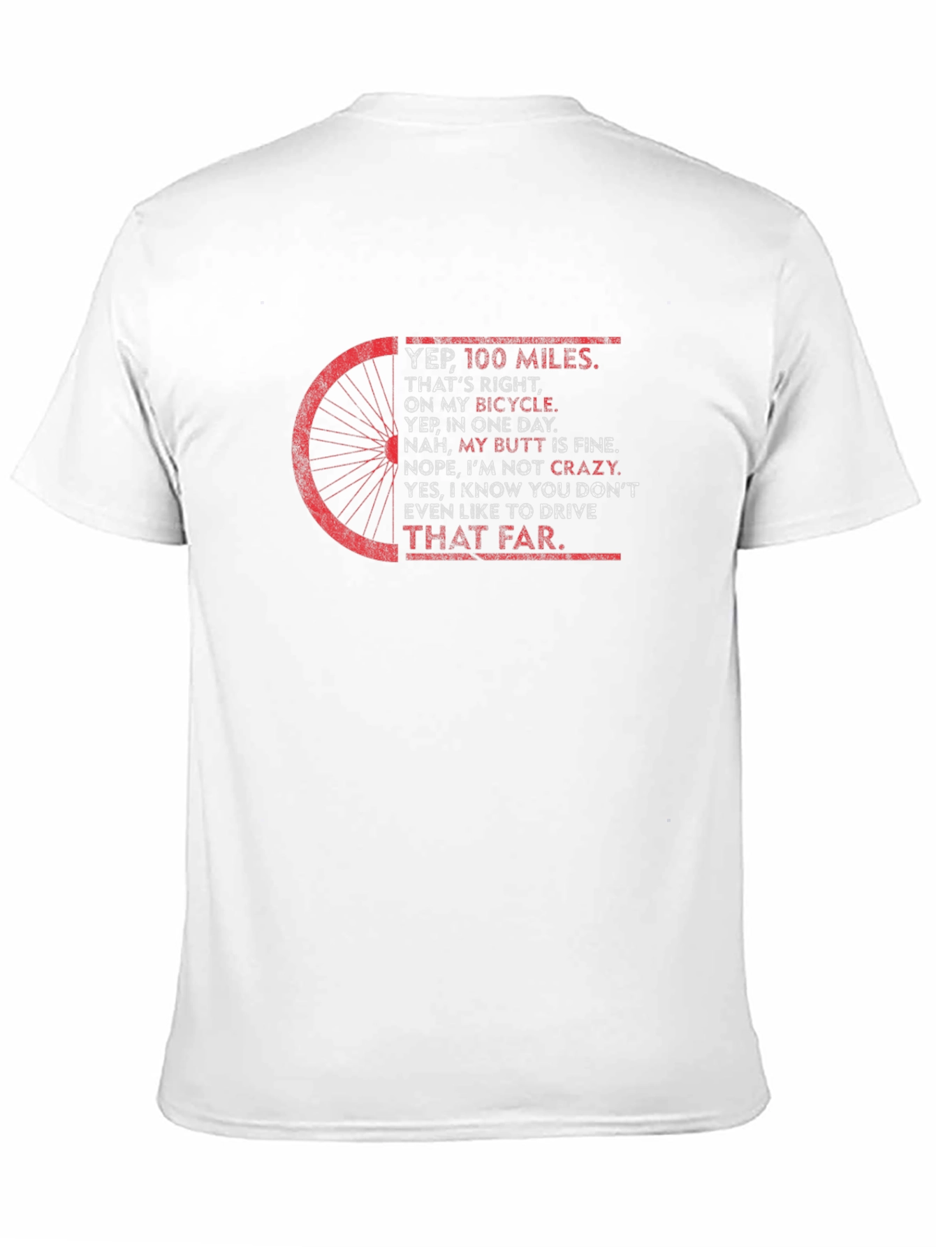 100 Miles Bicycle T-Shirt Funny Cycling Tee
