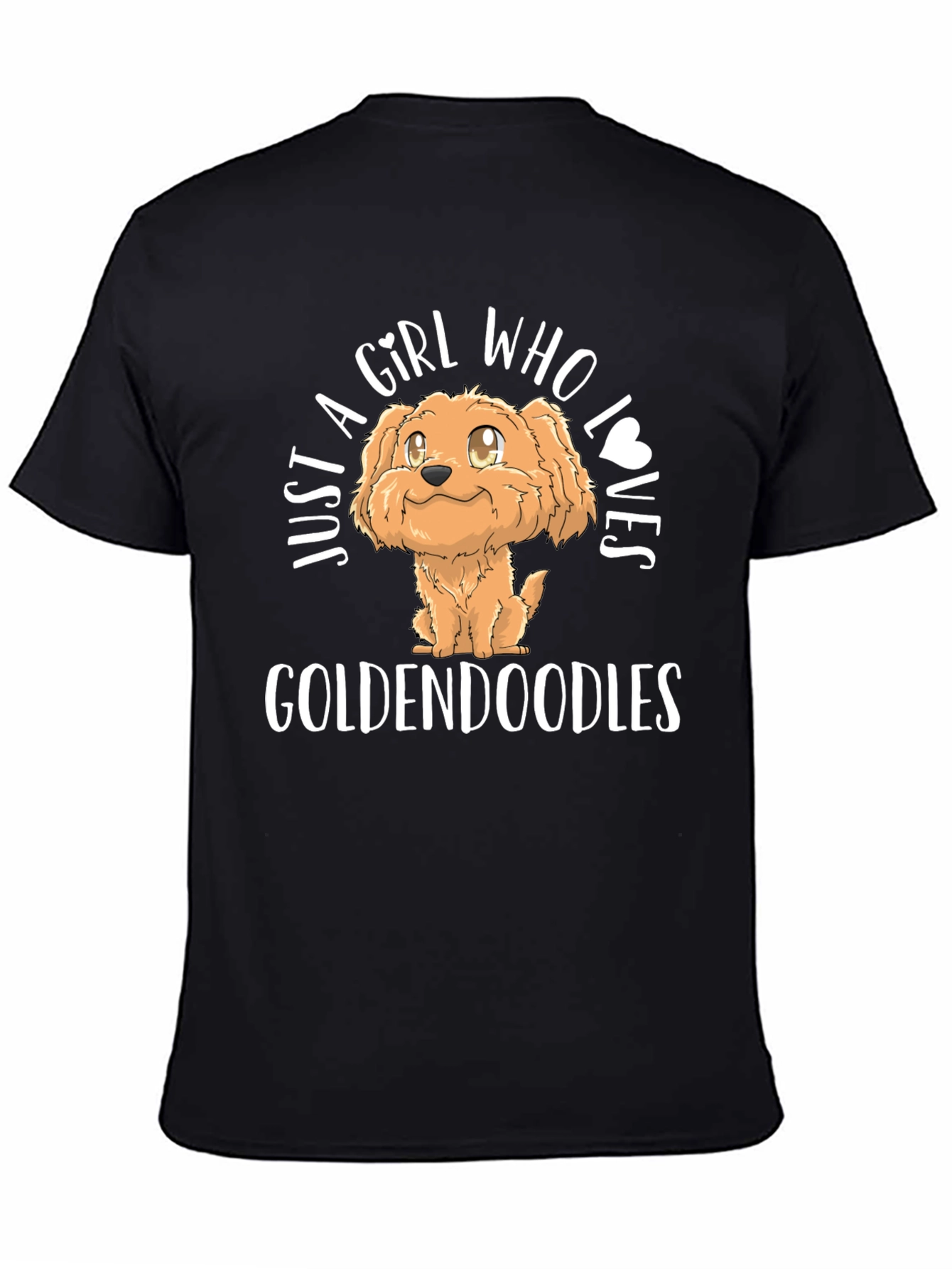 Girl Who Loves Goldendoodles Black T-Shirt