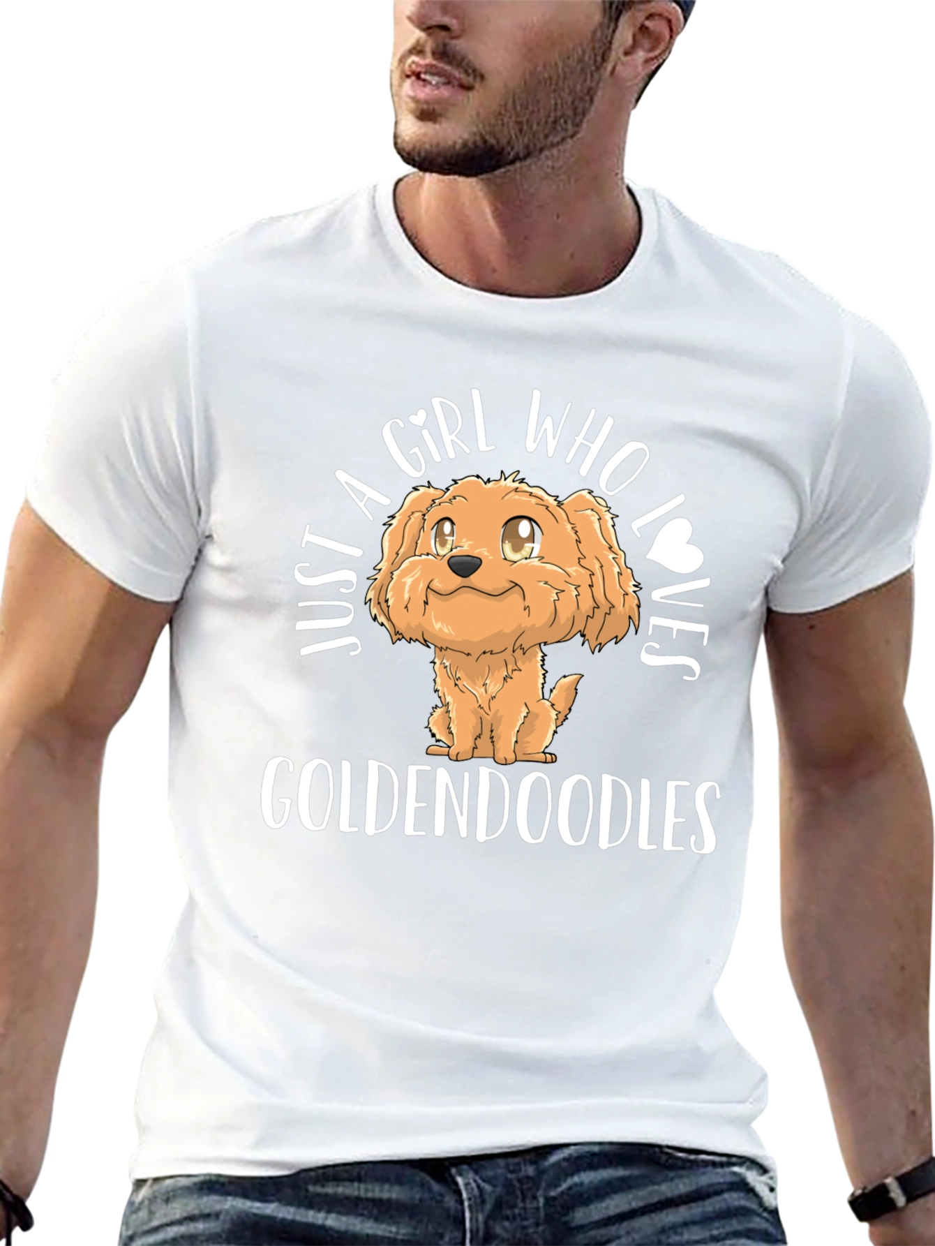 Girl Who Loves Goldendoodles Black T-Shirt