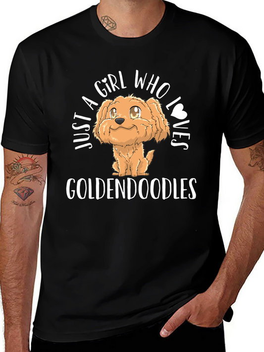 Girl Who Loves Goldendoodles Black T-Shirt