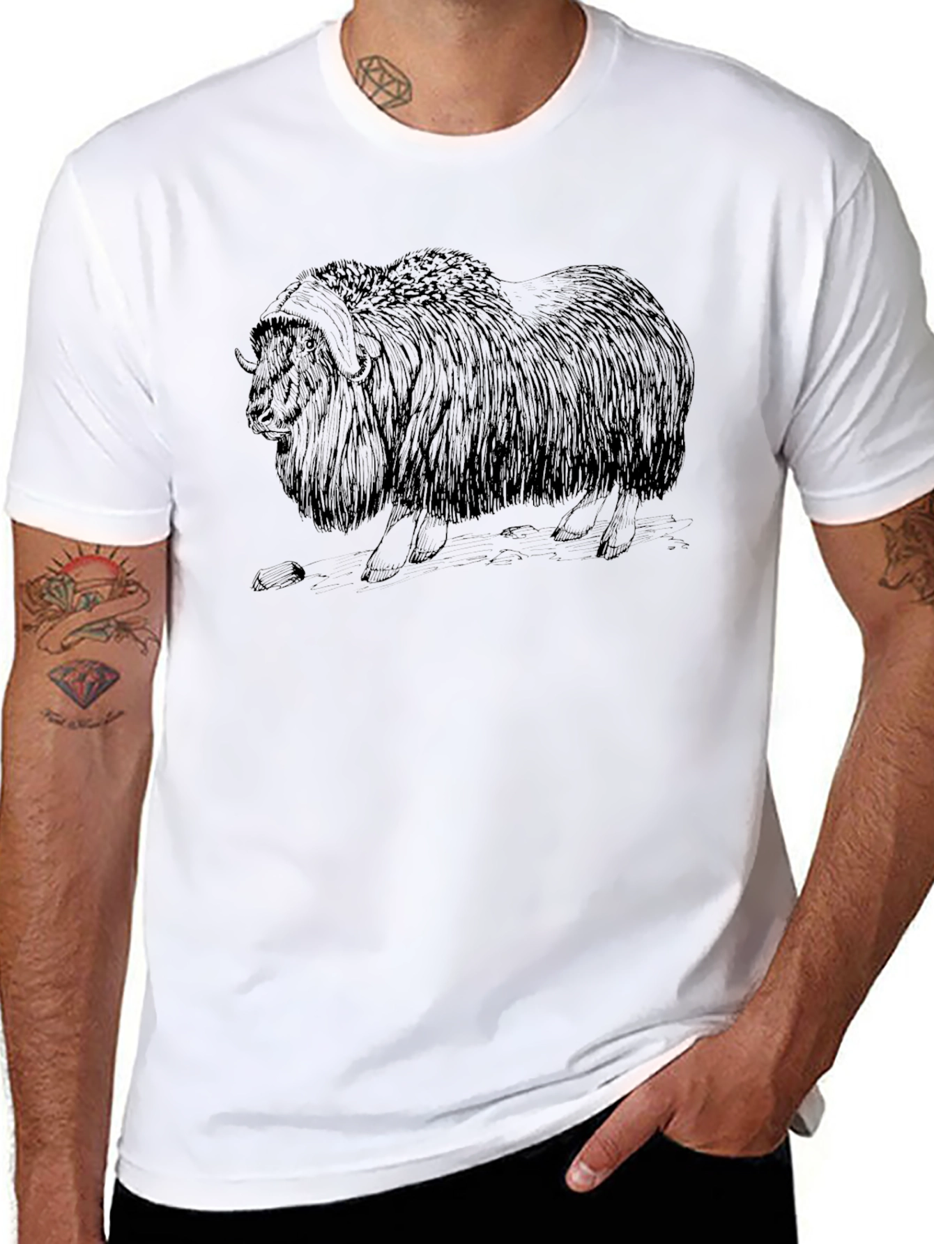 Musk Ox Graphic Tee - Cool Animal Print