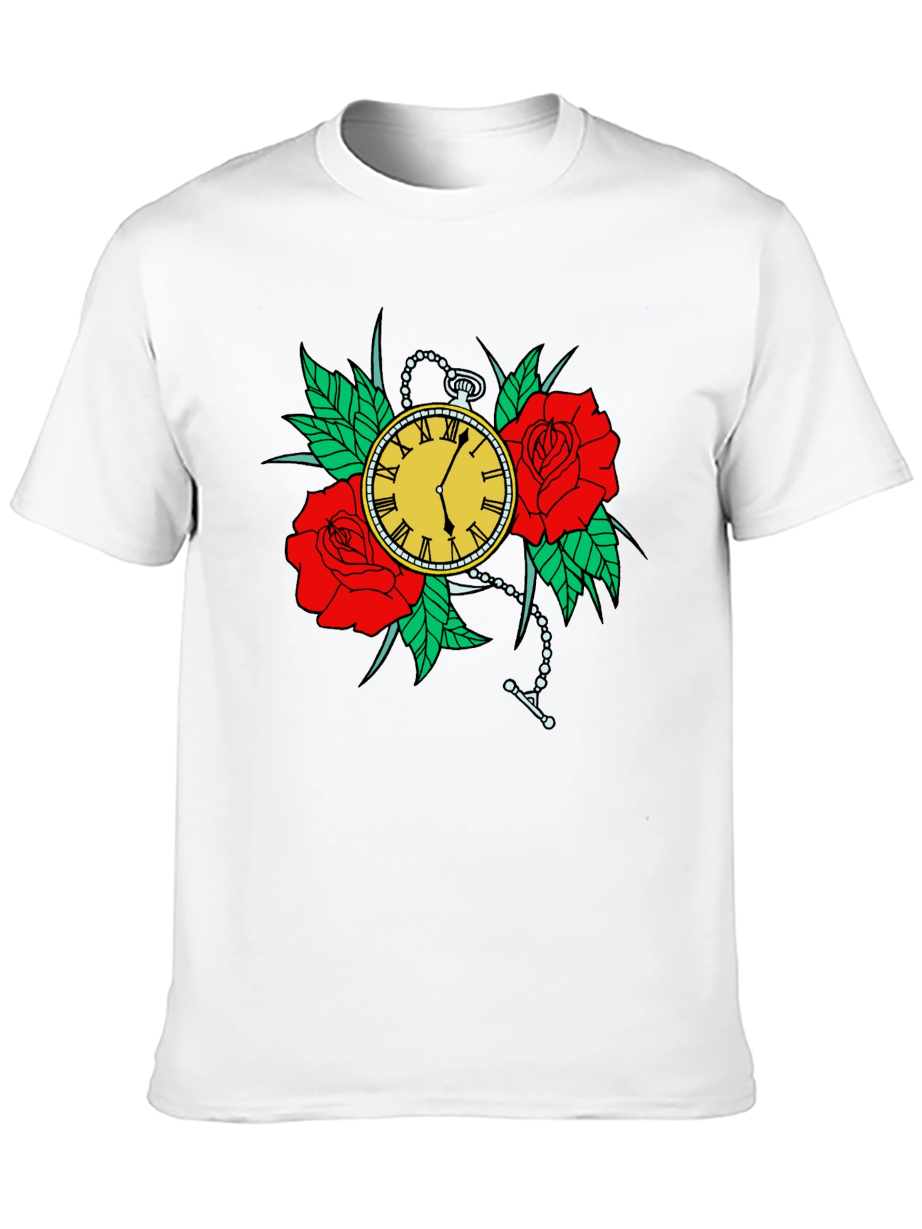Time and Roses Graphic T-Shirt
