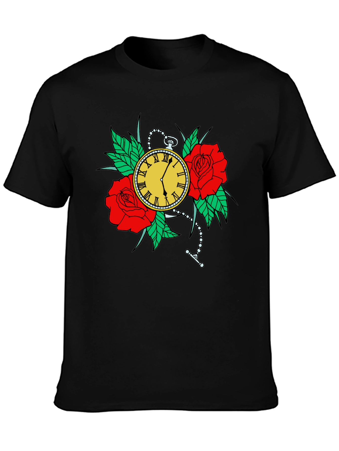 Time and Roses Graphic T-Shirt