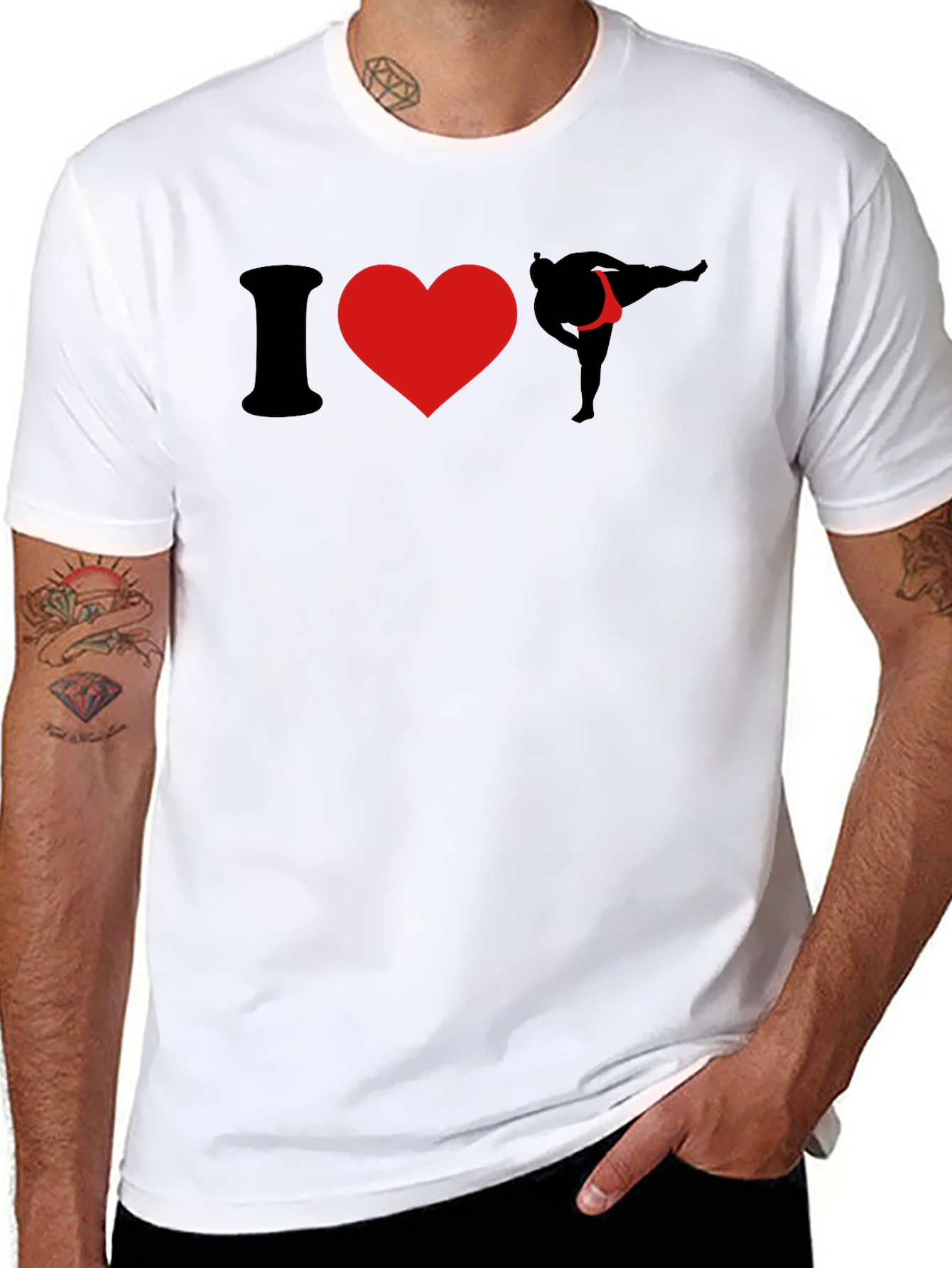 I Love Sumo Wrestling Black T-Shirt