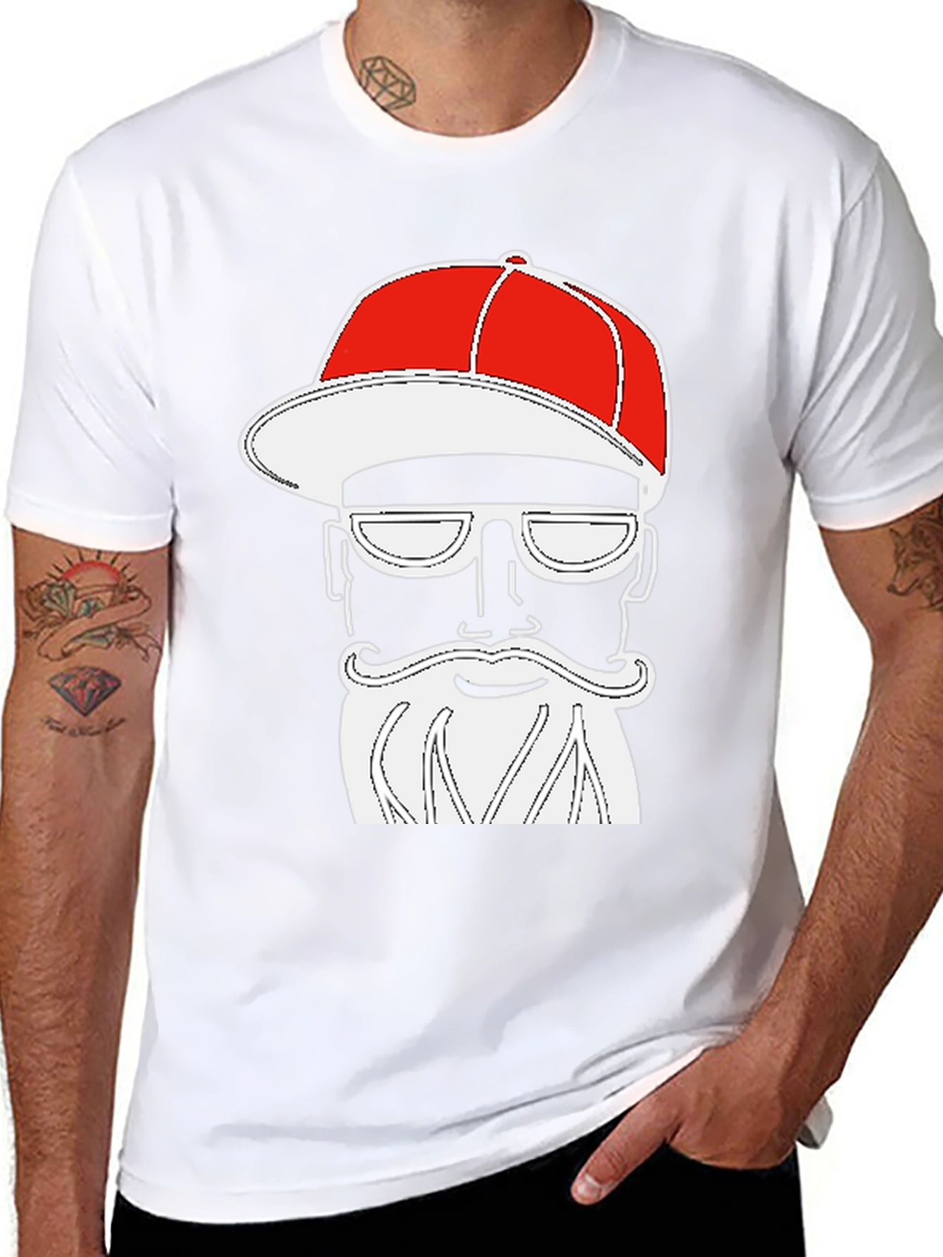 Cool Graphic Tee - Bearded Hipster Style