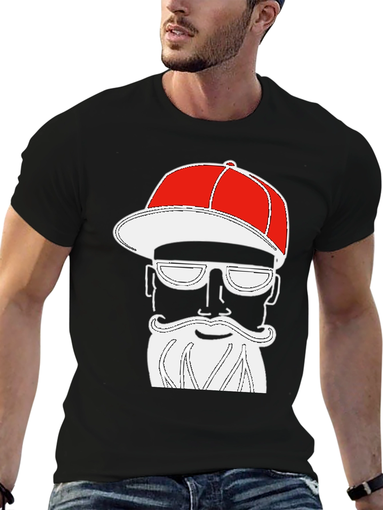 Cool Graphic Tee - Bearded Hipster Style