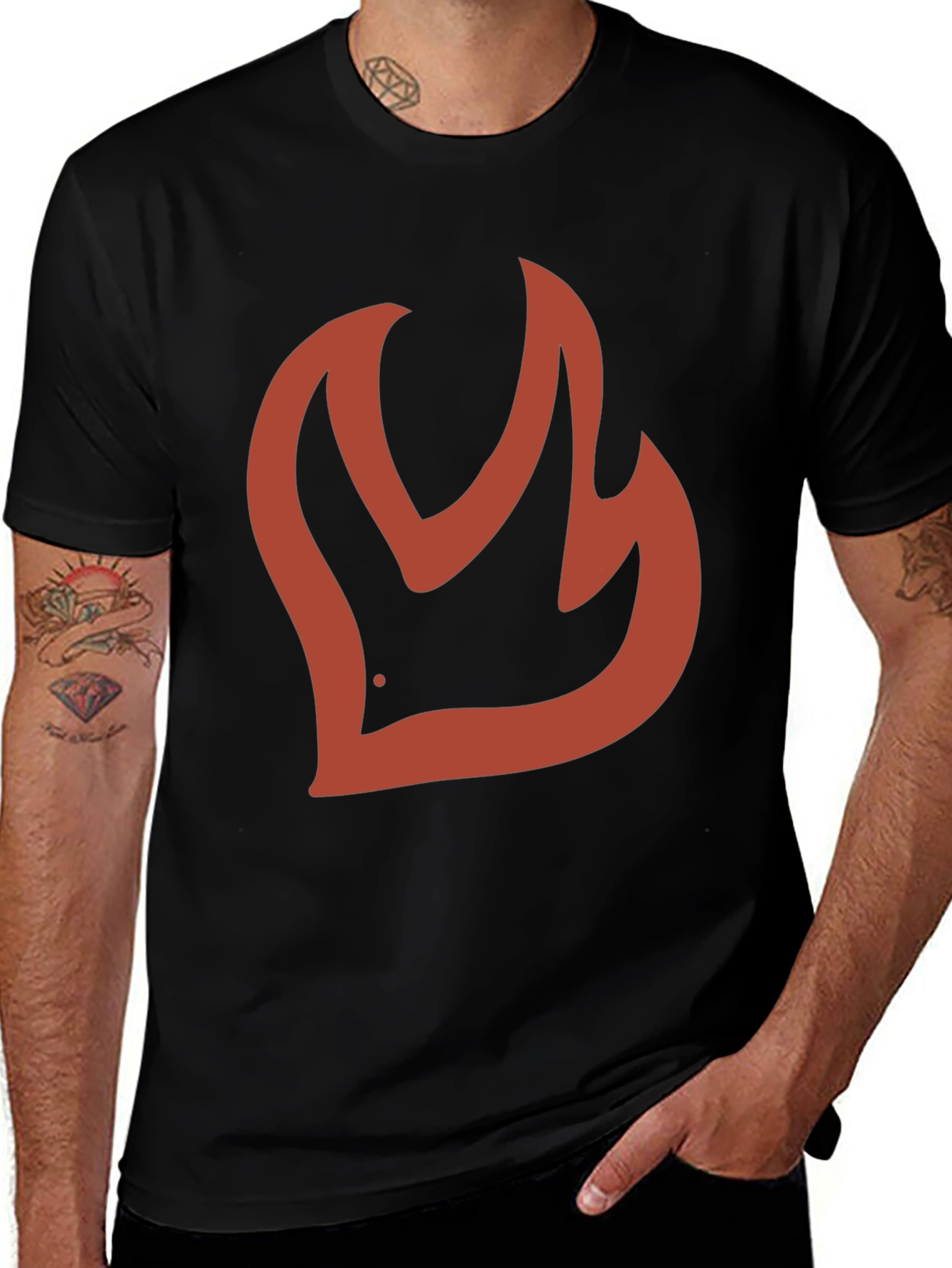 Firebird Graphic Tee - Black Cotton Casual T-Shirt