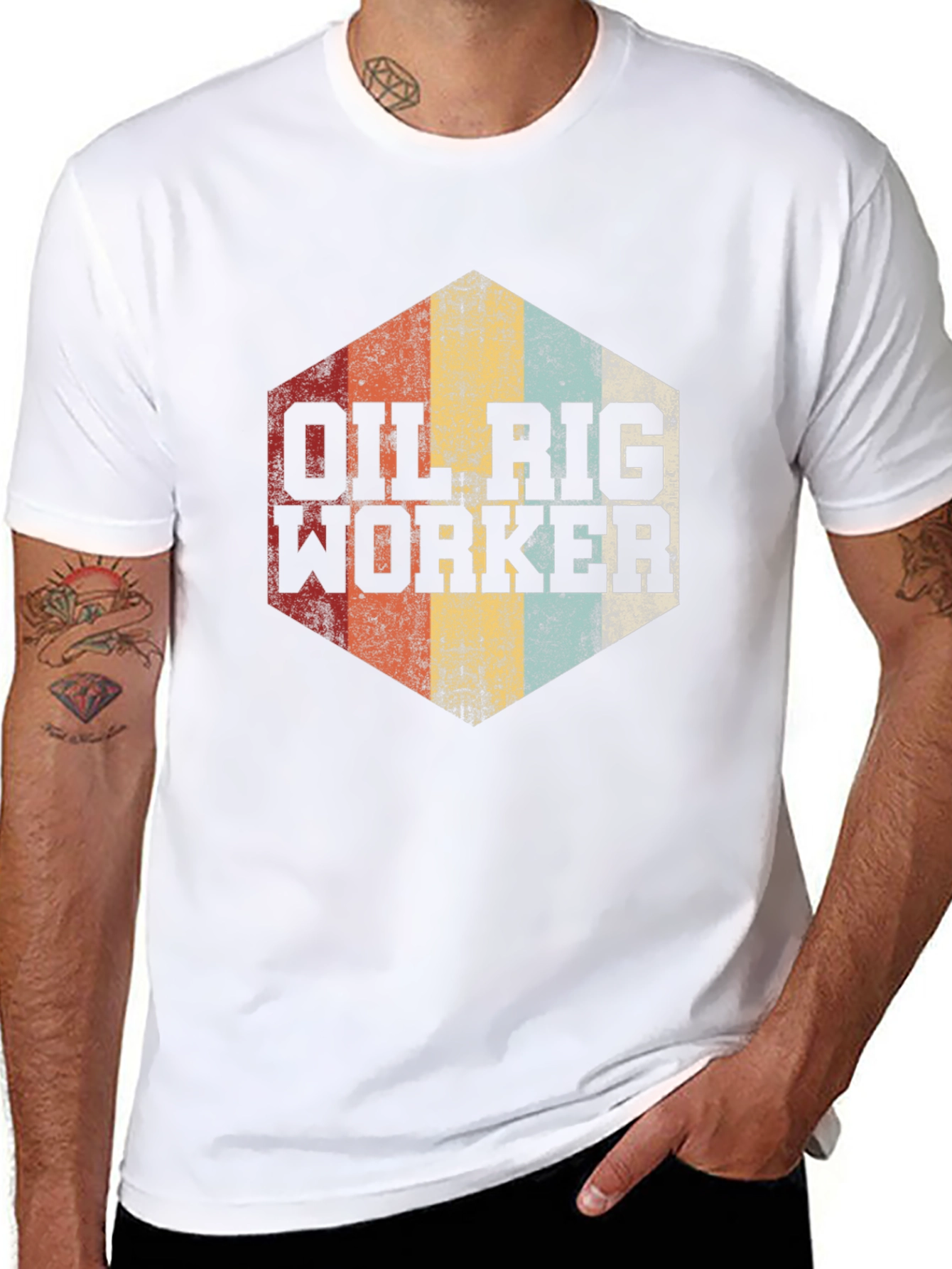 Oil Rig Worker Retro Graphic Tee