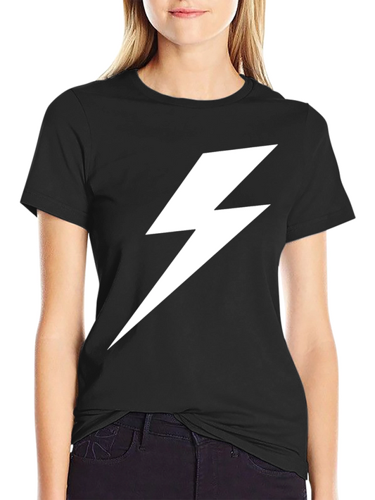 Lightning Bolt Graphic Tee - Bold Black T-Shirt