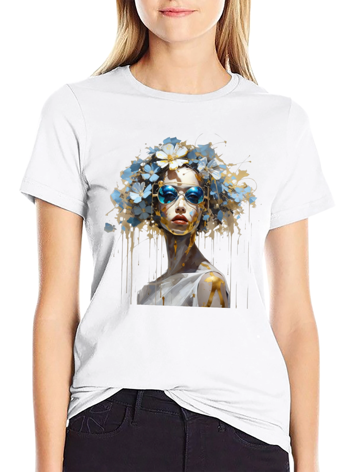 Artistic Floral Crown Graphic Tee