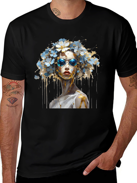 Artistic Floral Crown Graphic Tee