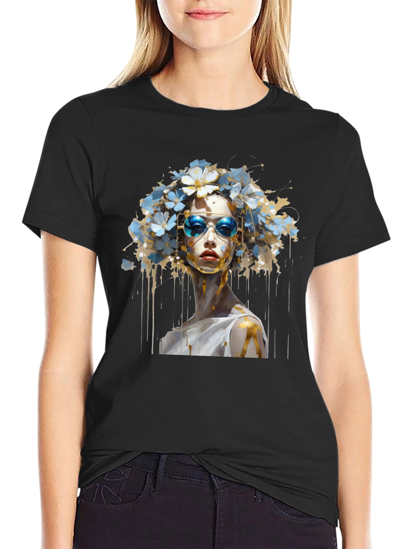 Artistic Floral Crown Graphic Tee