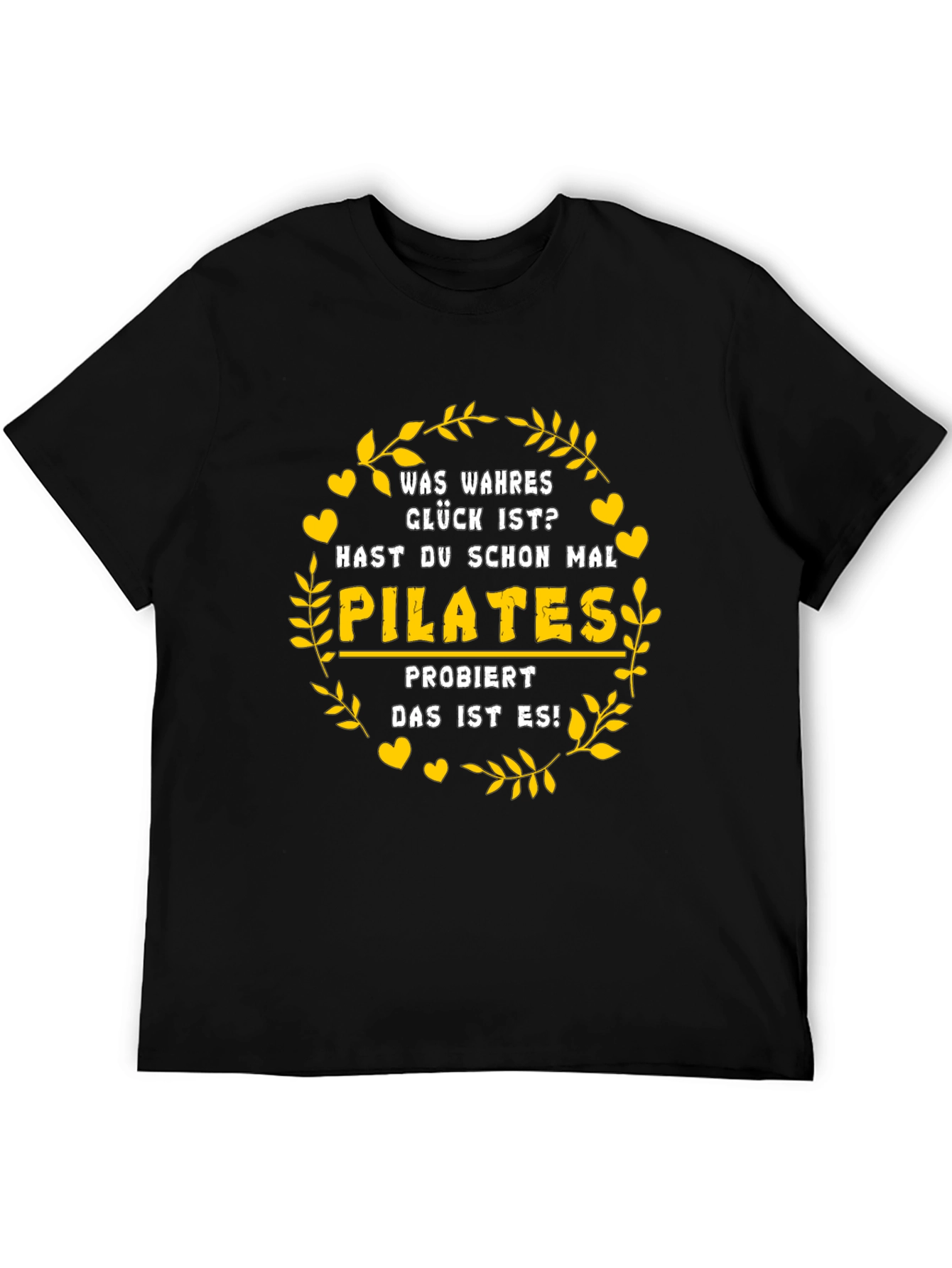 Pilates Lover Black T-Shirt - True Happiness Design