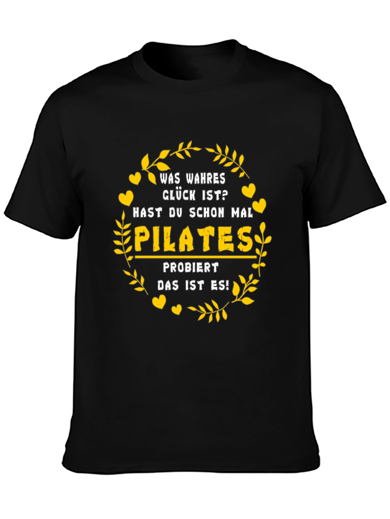 Pilates Lover Black T-Shirt - True Happiness Design