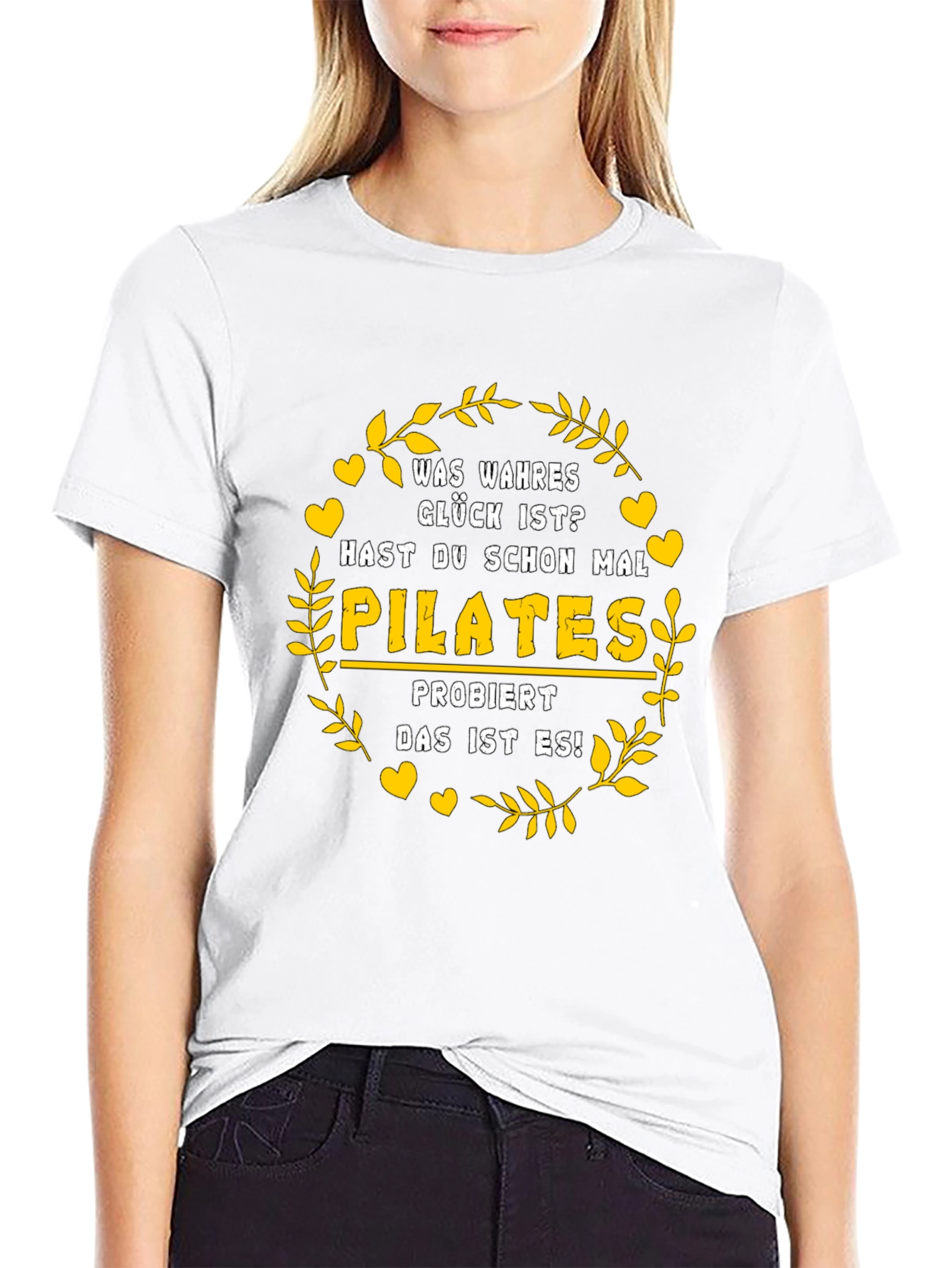 Pilates Lover Black T-Shirt - True Happiness Design