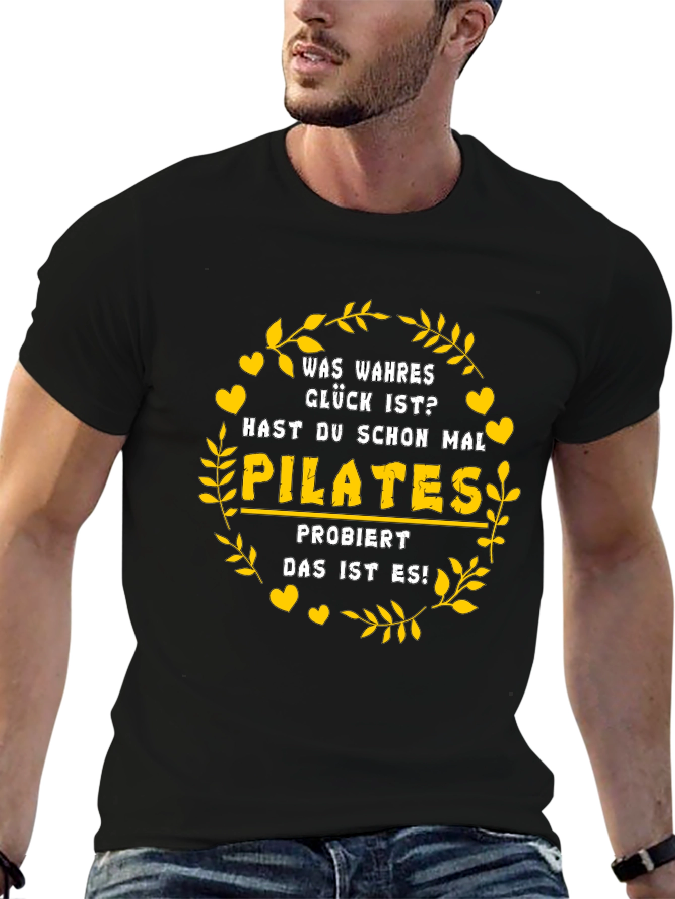 Pilates Lover Black T-Shirt - True Happiness Design
