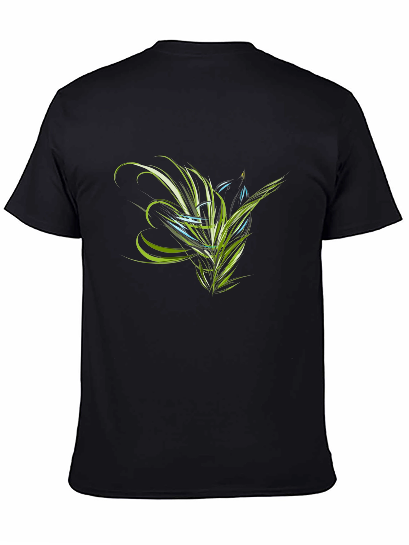 Abstract Floral Graphic Black T-Shirt