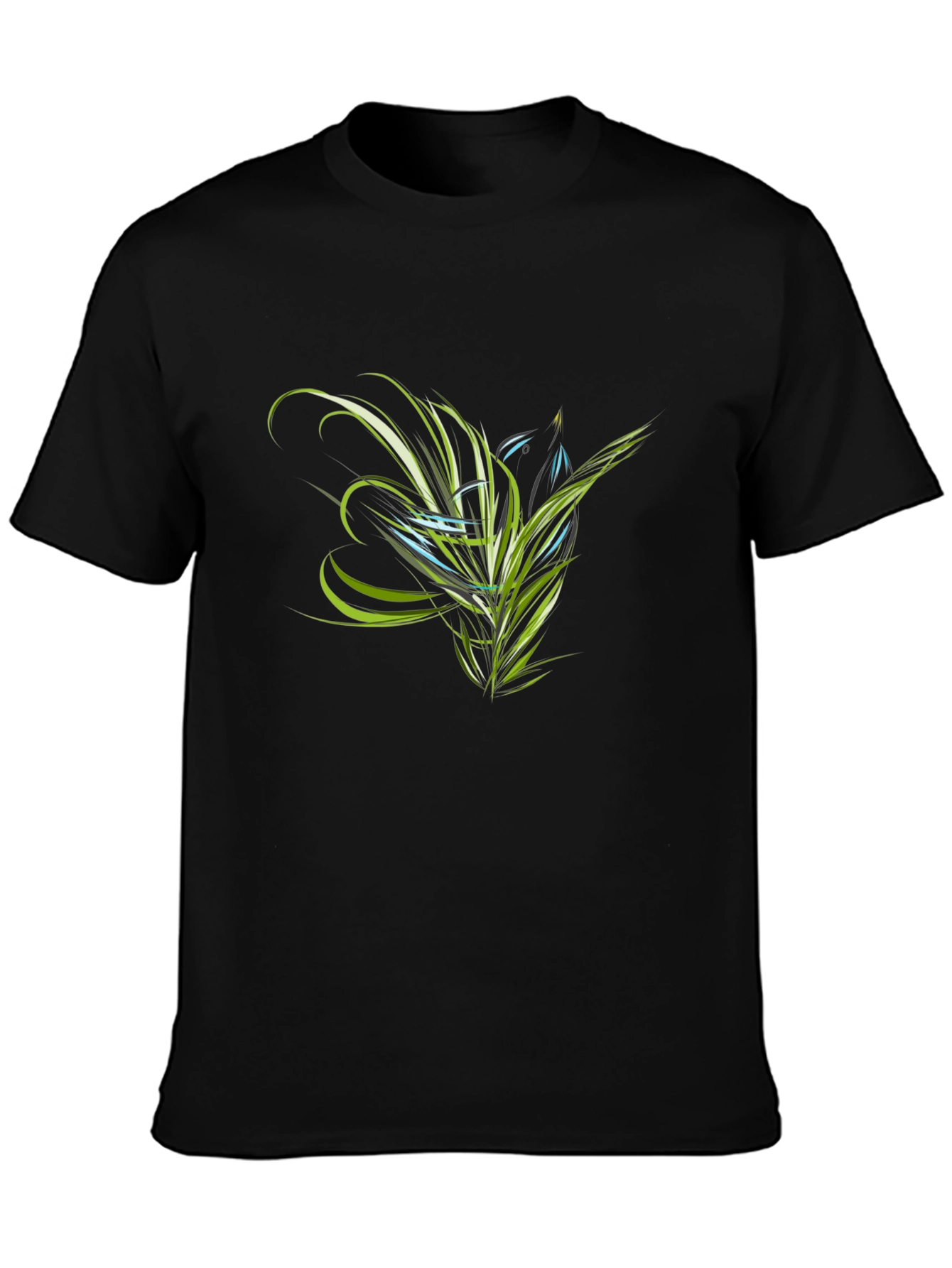 Abstract Floral Graphic Black T-Shirt