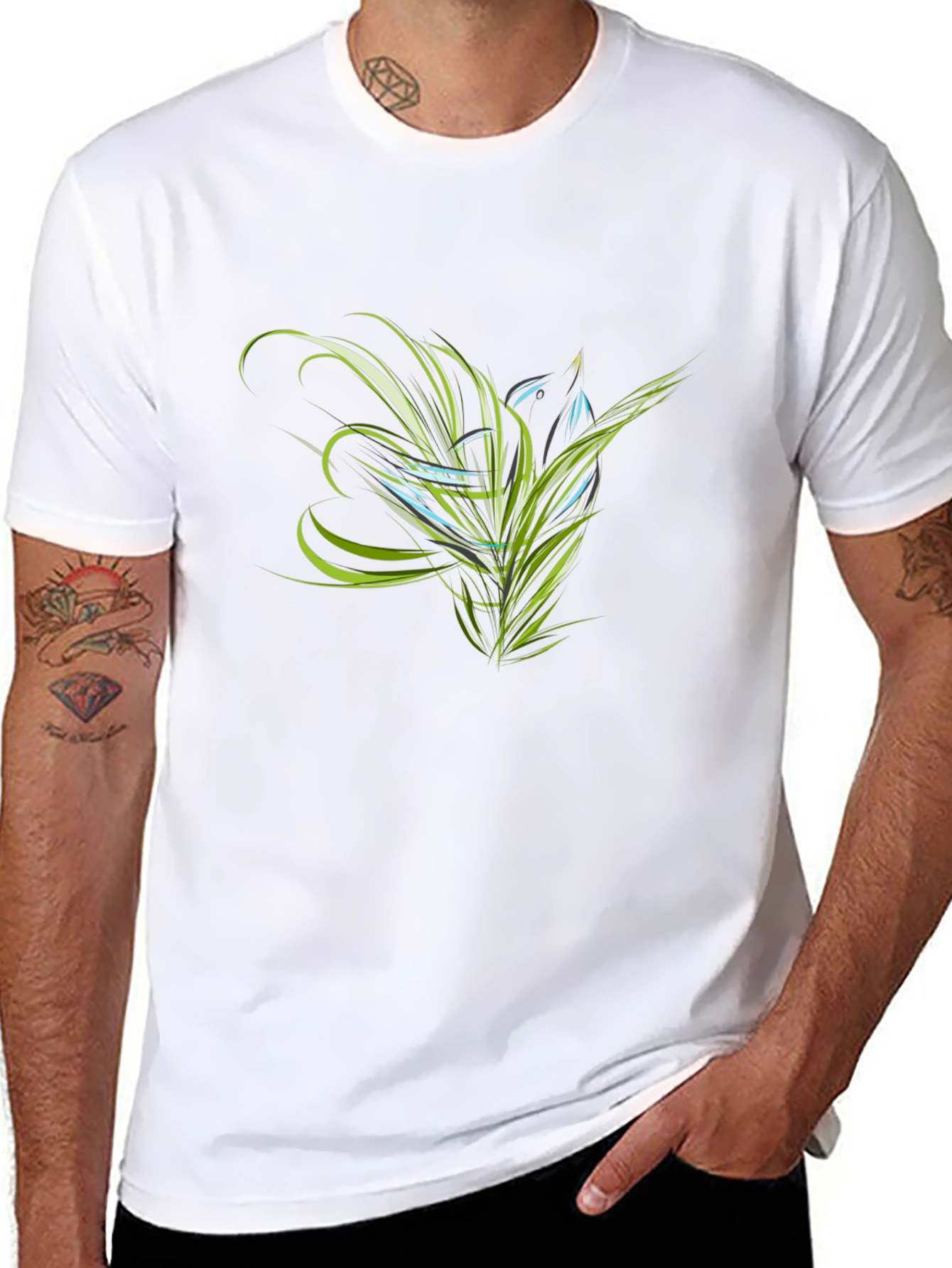 Abstract Floral Graphic Black T-Shirt