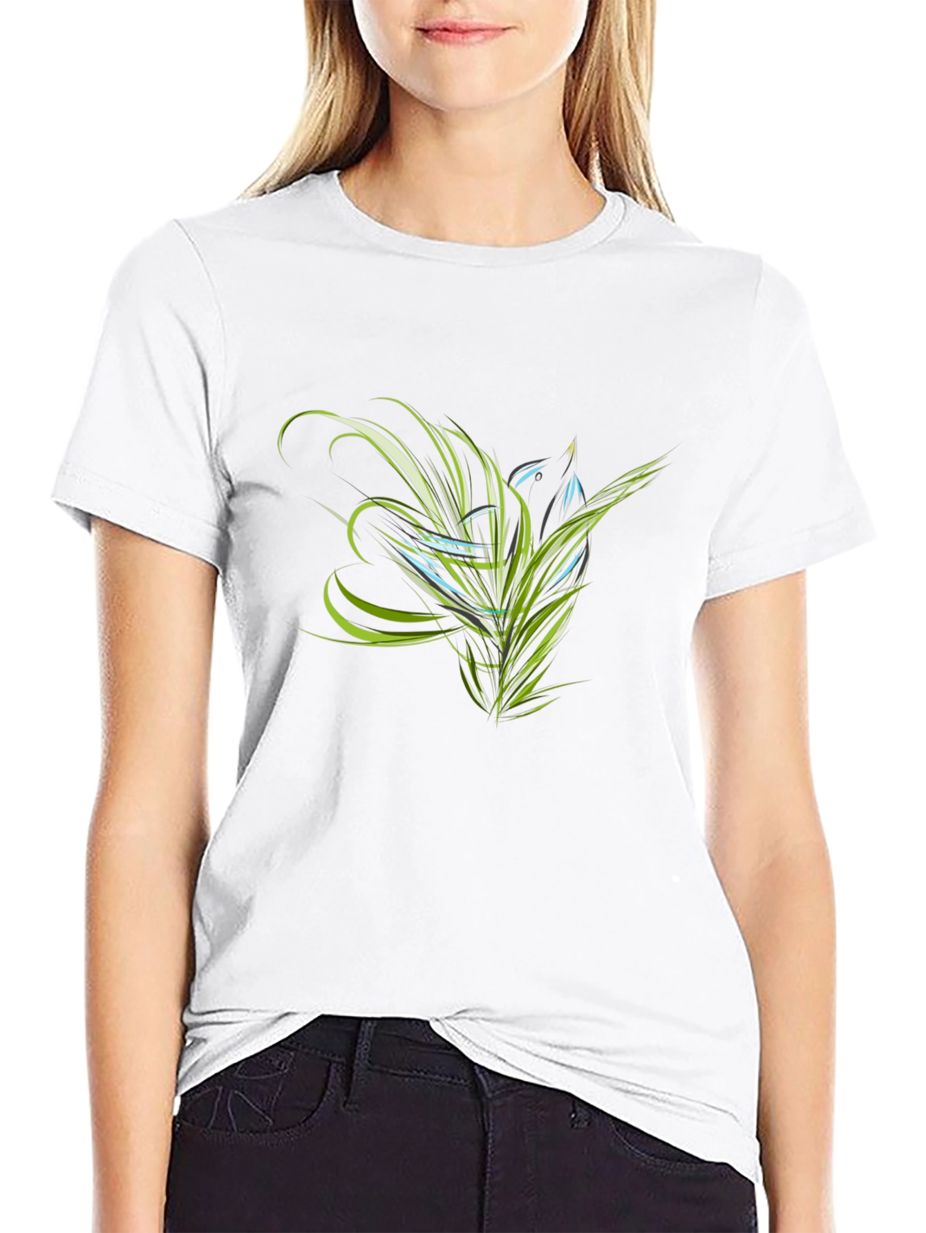 Abstract Floral Graphic Black T-Shirt