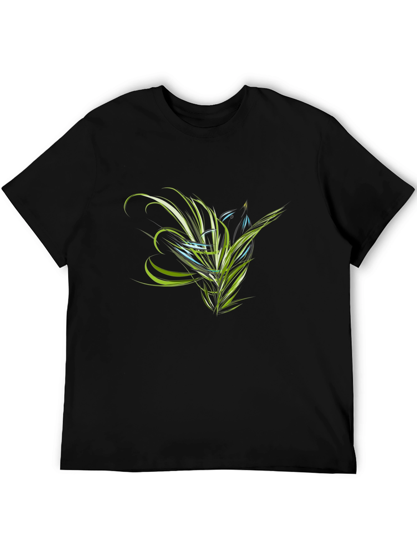 Abstract Floral Graphic Black T-Shirt