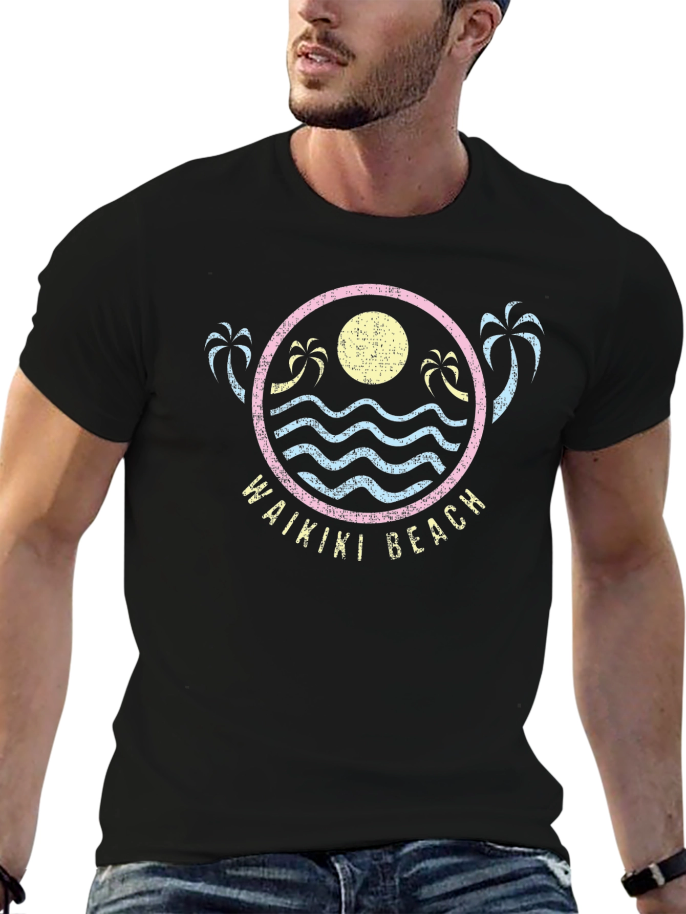 Waikiki Beach Graphic T-Shirt - Island Vibes