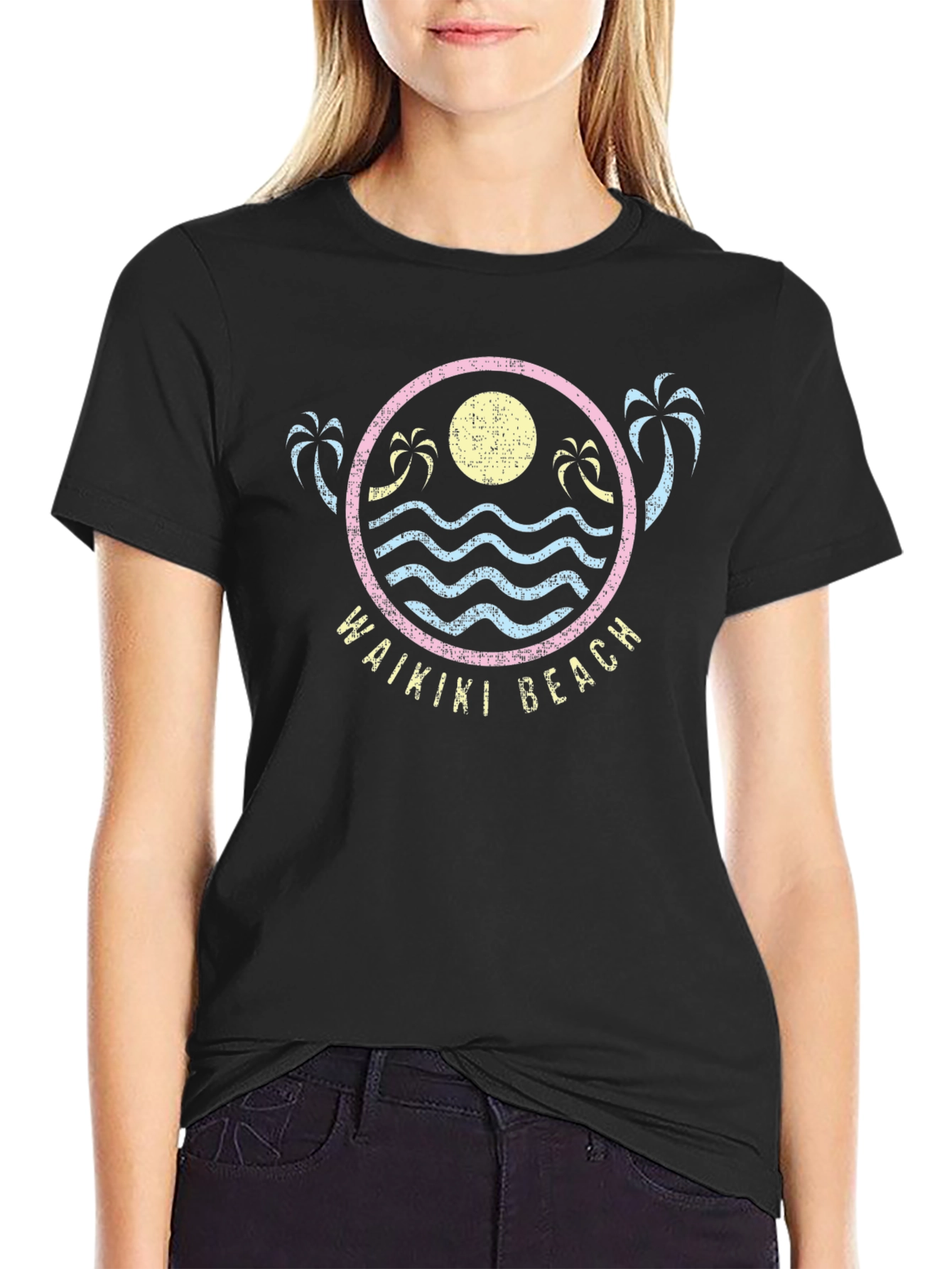 Waikiki Beach Graphic T-Shirt - Island Vibes